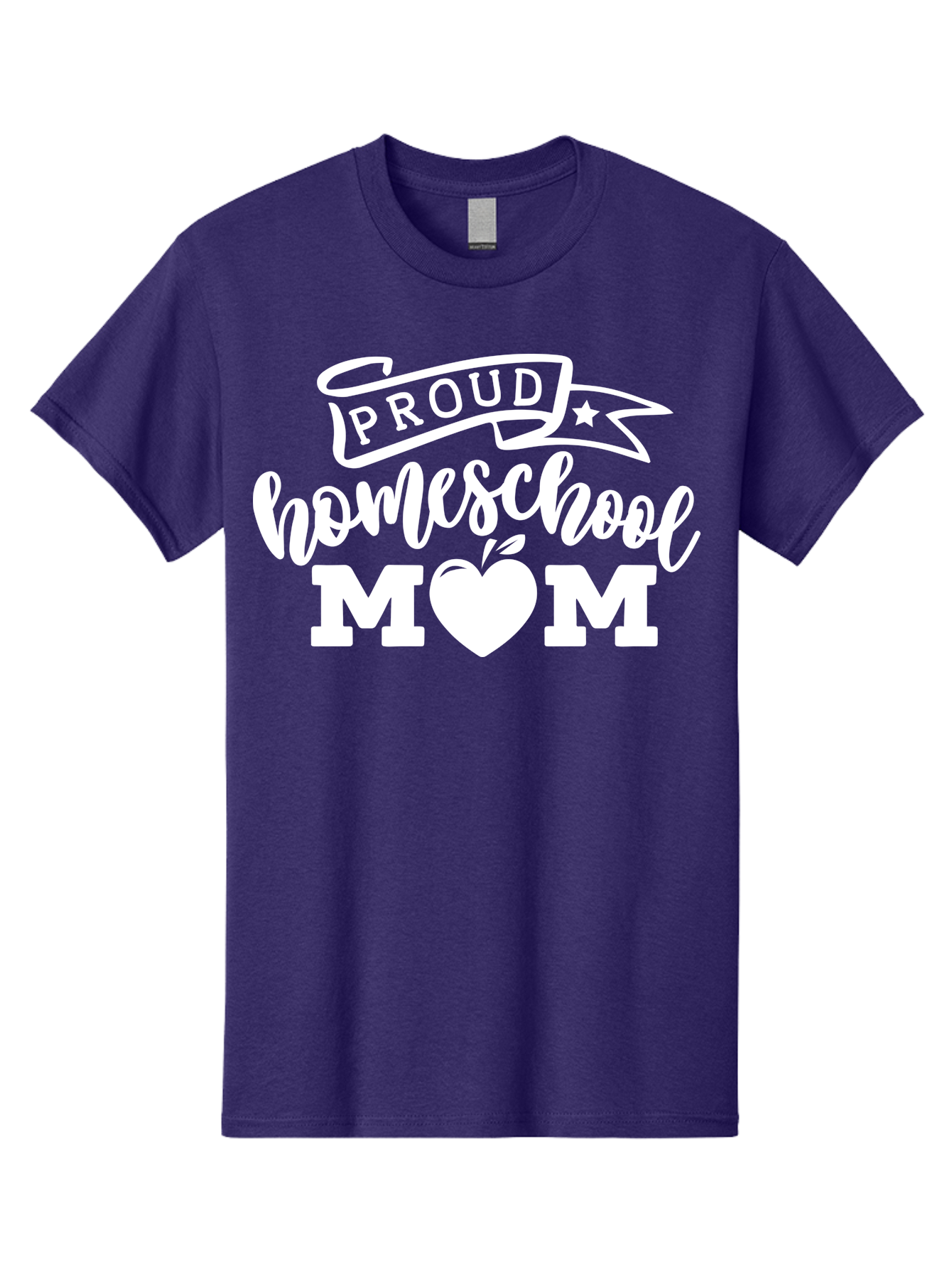 Proud-Homeschool-Mom-1 Men'S Graphic Tee, 100% Cotton, Comfortable Casual Summer Wear, Machine Washable, Homeschool Mom Graphic, Proud Parent, Apple Heart Symbol, Education, Parenting, Inspirational Quote, Homeschooling, Motherhood, Aab421 7