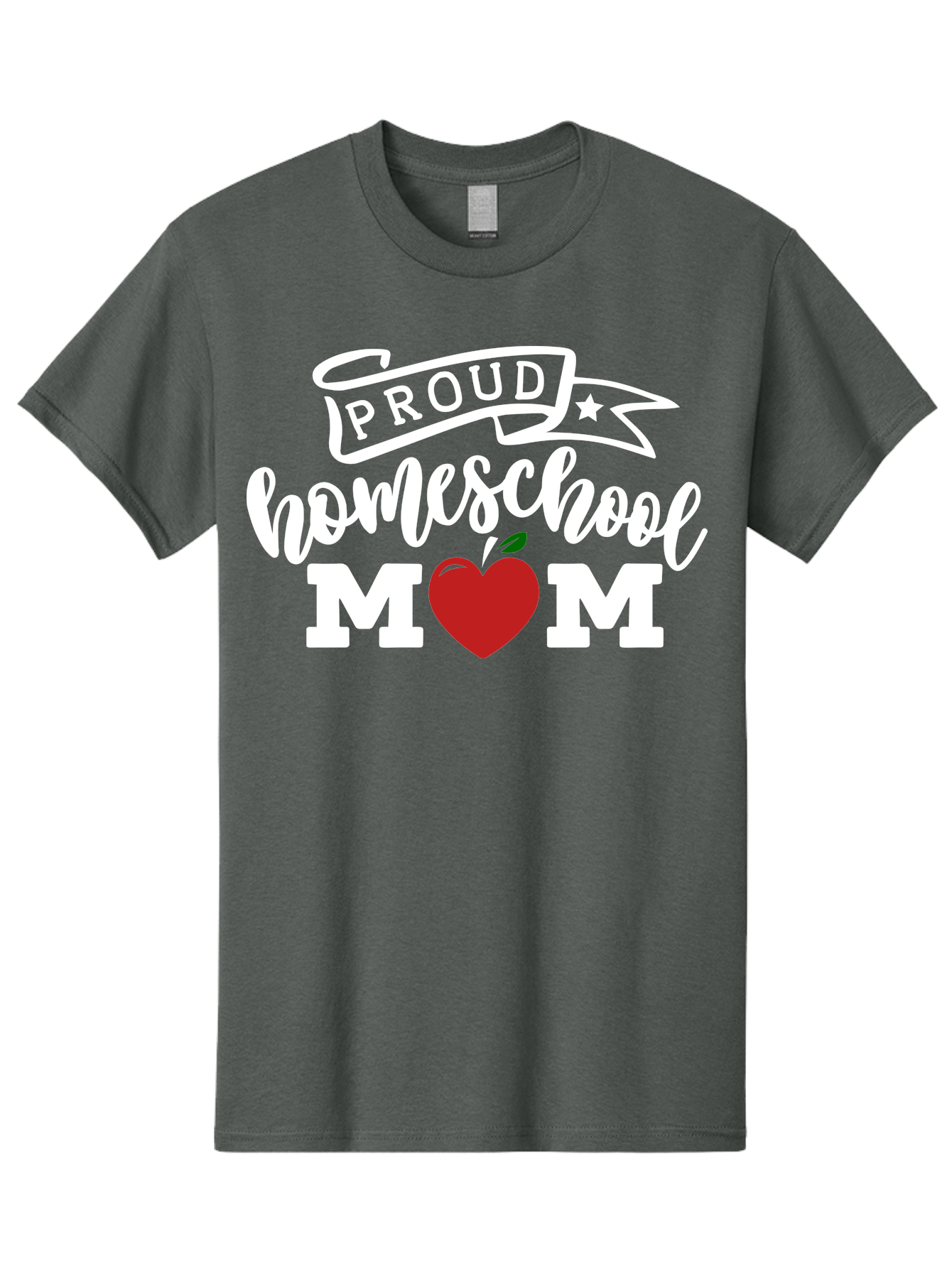 Proud-Homeschool-Mom-2 Men'S Graphic Tee, 100% Cotton, Comfortable Casual Summer Wear, Machine Washable, Homeschool Mom, Proud Parent, Apple Symbol, Homeschooling, Parenting, Education, Love For Learning, Red Apple Aab422 5