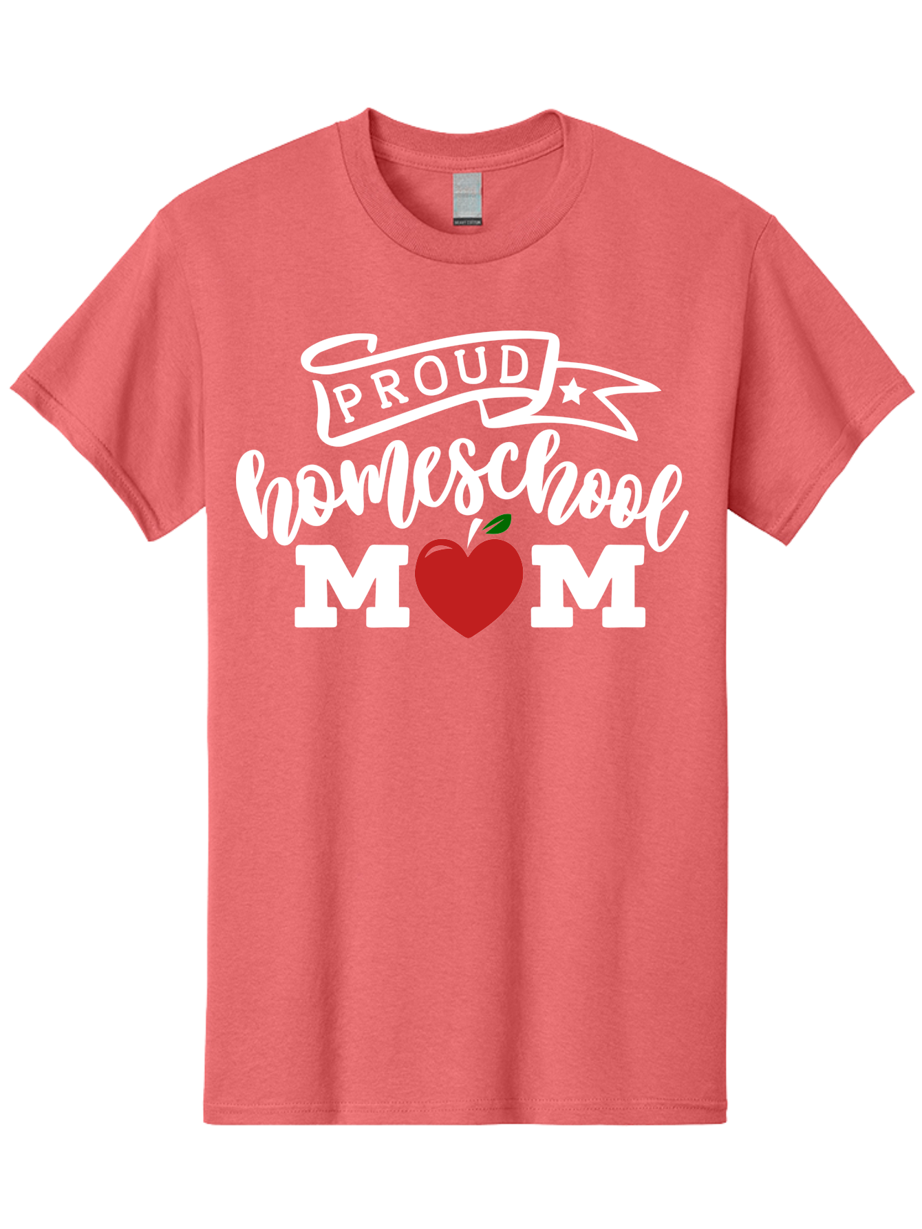 Proud-Homeschool-Mom-2 Men'S Graphic Tee, 100% Cotton, Comfortable Casual Summer Wear, Machine Washable, Homeschool Mom, Proud Parent, Apple Symbol, Homeschooling, Parenting, Education, Love For Learning, Red Apple Aab422 25