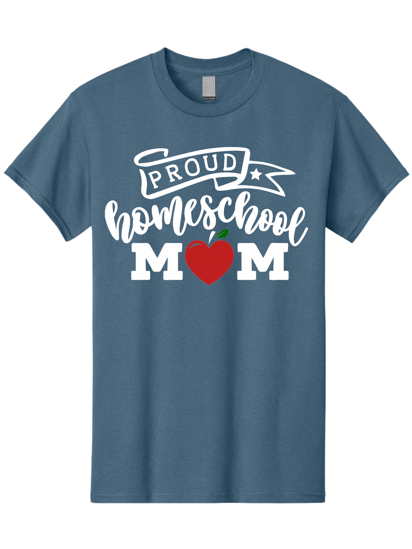 Proud-Homeschool-Mom-2 Men'S Graphic Tee, 100% Cotton, Comfortable Casual Summer Wear, Machine Washable, Homeschool Mom, Proud Parent, Apple Symbol, Homeschooling, Parenting, Education, Love For Learning, Red Apple Aab422 23