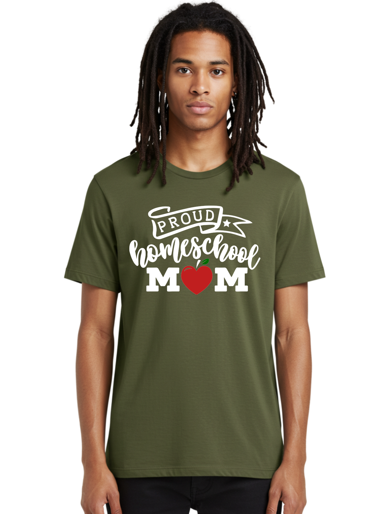 Proud-Homeschool-Mom-2 Men'S Graphic Tee, 100% Cotton, Comfortable Casual Summer Wear, Machine Washable, Homeschool Mom, Proud Parent, Apple Symbol, Homeschooling, Parenting, Education, Love For Learning, Red Apple Aab422 20