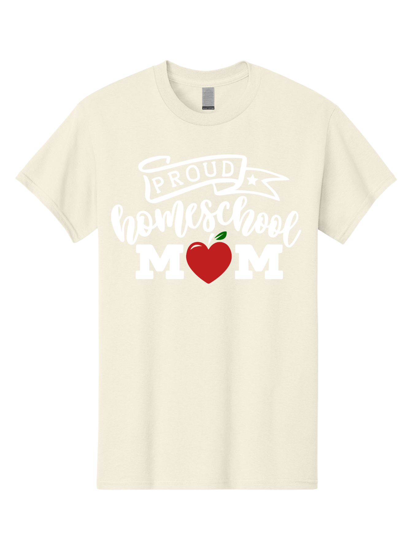 Proud-Homeschool-Mom-2 Men'S Graphic Tee, 100% Cotton, Comfortable Casual Summer Wear, Machine Washable, Homeschool Mom, Proud Parent, Apple Symbol, Homeschooling, Parenting, Education, Love For Learning, Red Apple Aab422 1