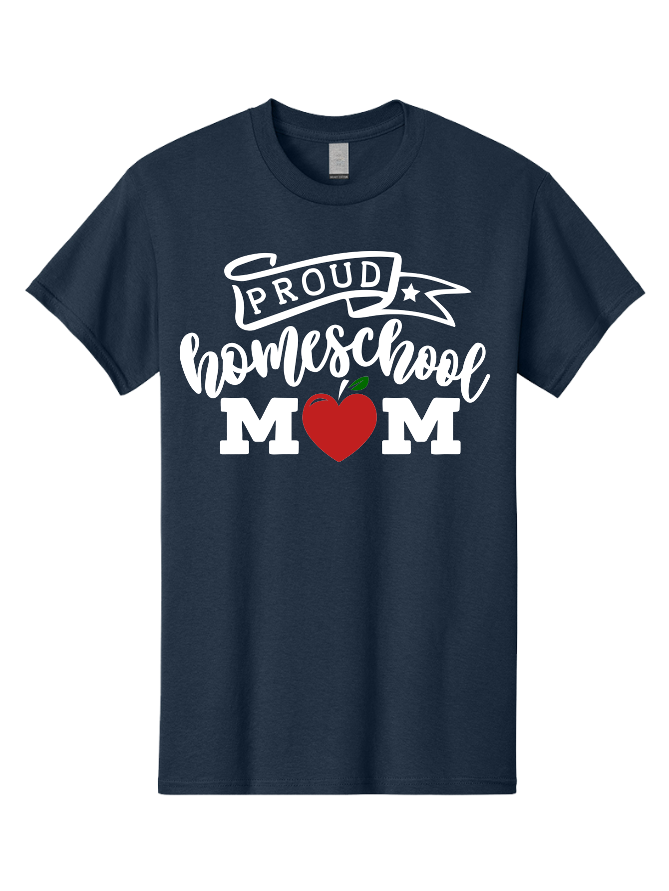 Proud-Homeschool-Mom-2 Men'S Graphic Tee, 100% Cotton, Comfortable Casual Summer Wear, Machine Washable, Homeschool Mom, Proud Parent, Apple Symbol, Homeschooling, Parenting, Education, Love For Learning, Red Apple Aab422 21
