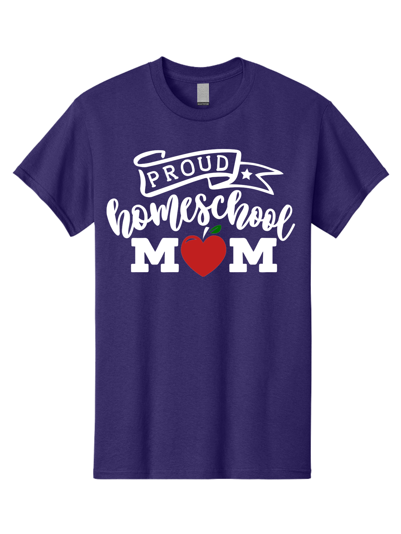 Proud-Homeschool-Mom-2 Men'S Graphic Tee, 100% Cotton, Comfortable Casual Summer Wear, Machine Washable, Homeschool Mom, Proud Parent, Apple Symbol, Homeschooling, Parenting, Education, Love For Learning, Red Apple Aab422 7