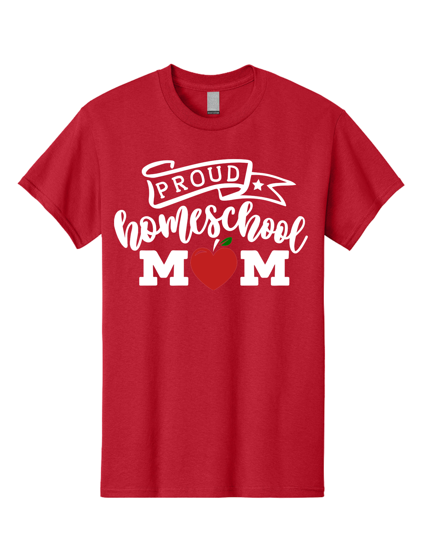 Proud-Homeschool-Mom-2 Men'S Graphic Tee, 100% Cotton, Comfortable Casual Summer Wear, Machine Washable, Homeschool Mom, Proud Parent, Apple Symbol, Homeschooling, Parenting, Education, Love For Learning, Red Apple Aab422 15