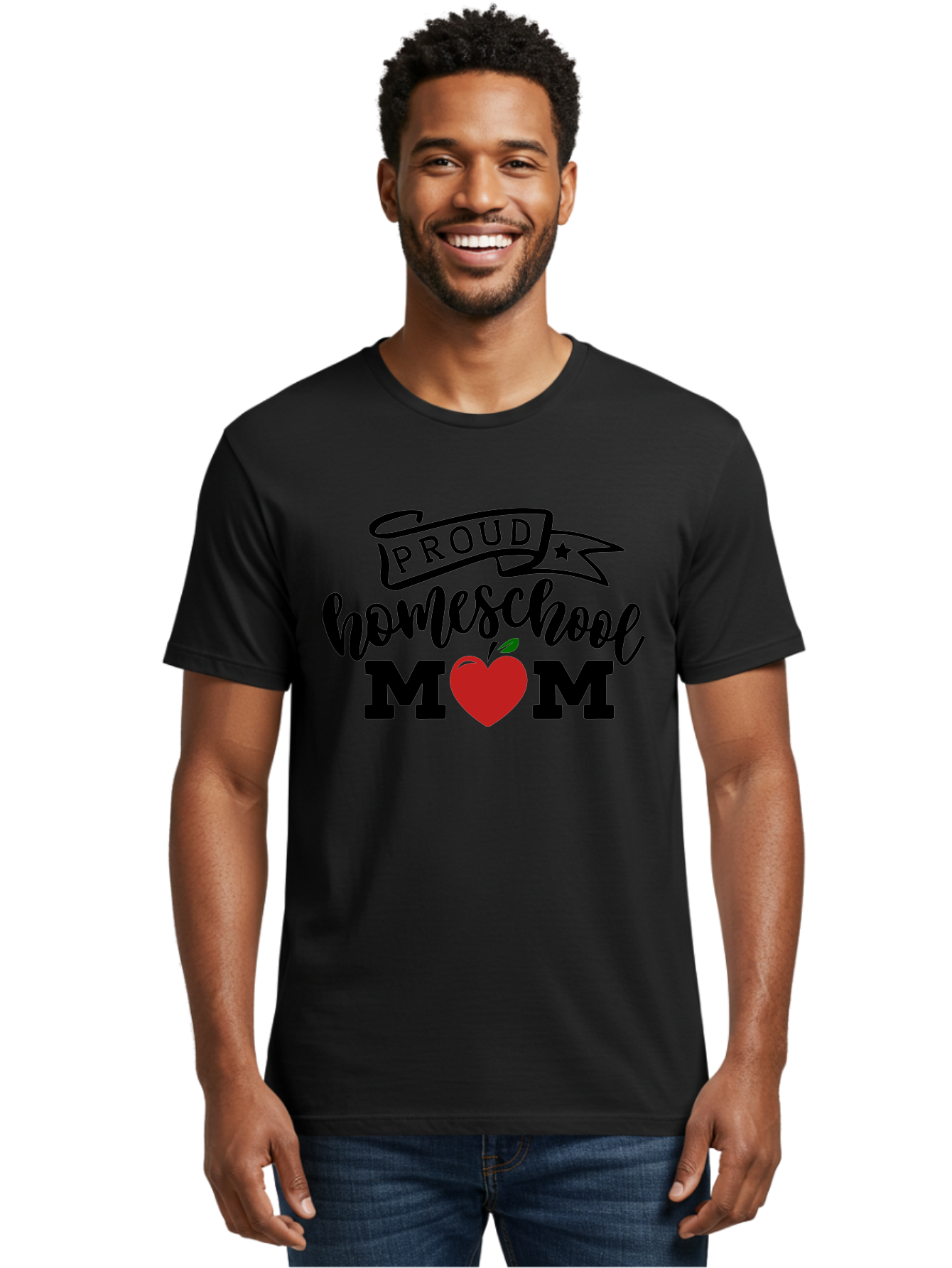 Proud-Homeschool-Mom-3 Men'S Graphic Tee, 100% Cotton, Comfortable Casual Summer Wear, Machine Washable, Homeschool Mom, Proud Parent, Homeschooling, Parenting, Education, Apple, Mother, Proud Homeschool Mom, Family, Love Aab423 14