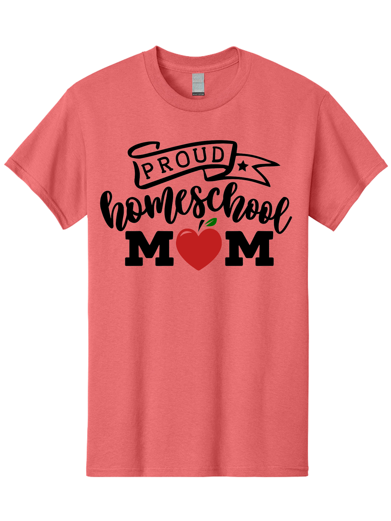 Proud-Homeschool-Mom-3 Men'S Graphic Tee, 100% Cotton, Comfortable Casual Summer Wear, Machine Washable, Homeschool Mom, Proud Parent, Homeschooling, Parenting, Education, Apple, Mother, Proud Homeschool Mom, Family, Love Aab423 1