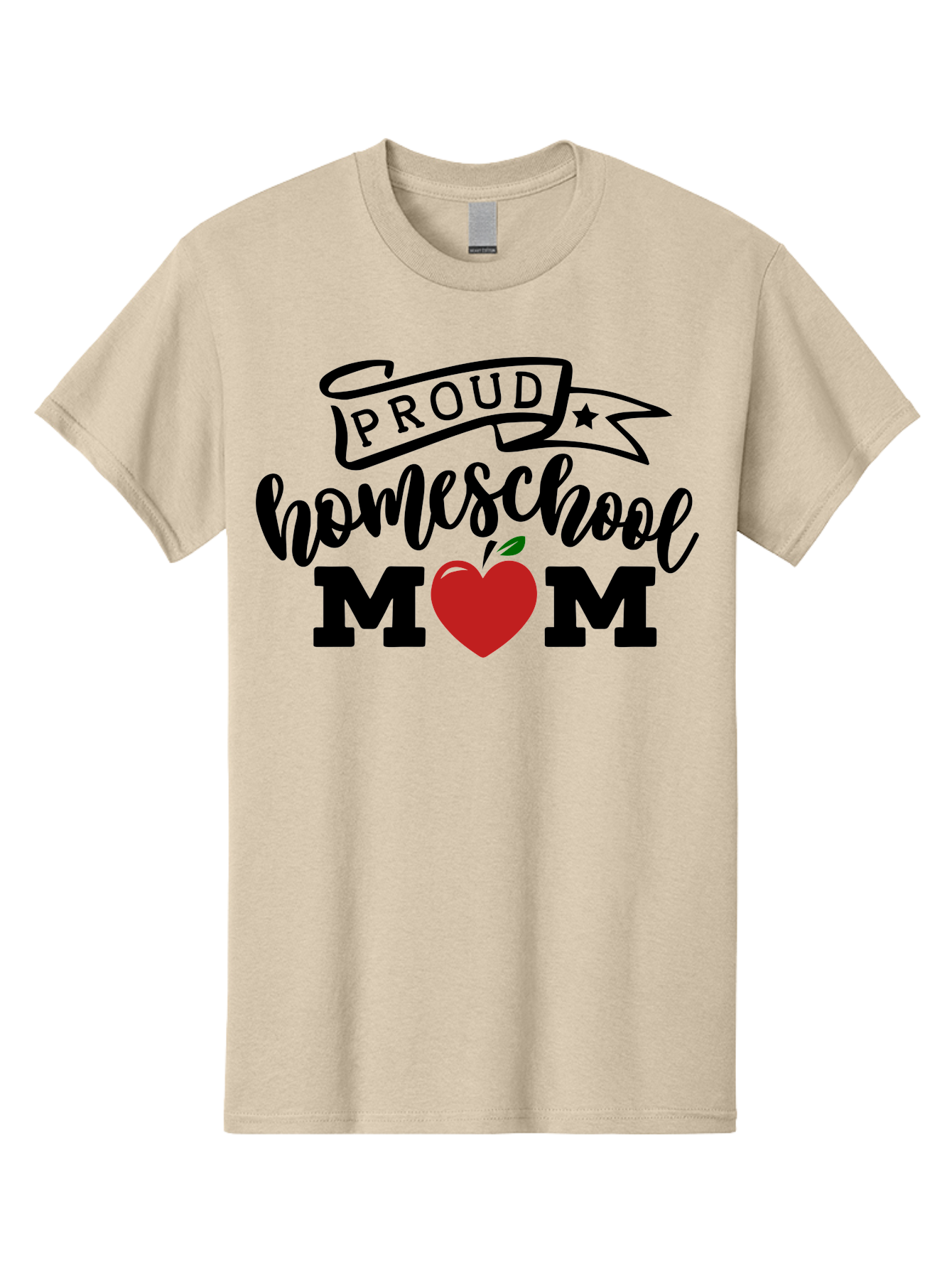Proud-Homeschool-Mom-3 Men'S Graphic Tee, 100% Cotton, Comfortable Casual Summer Wear, Machine Washable, Homeschool Mom, Proud Parent, Homeschooling, Parenting, Education, Apple, Mother, Proud Homeschool Mom, Family, Love Aab423 3