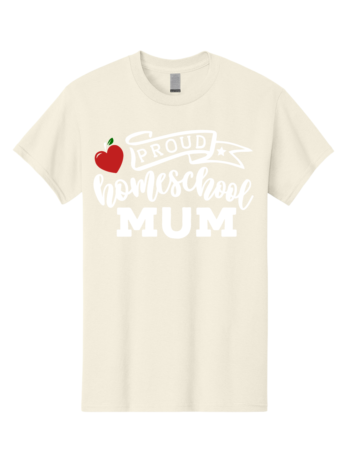 Proud-Homeschool-Mum-2 Men'S Graphic Tee, 100% Cotton, Comfortable Casual Summer Wear, Machine Washable, Proud Homeschool Mum, Homeschooling Mom, Home Education, Proud Parent, Apple Logo, Banner Design, Star Symbol, Custom Apparel, Aab426 23