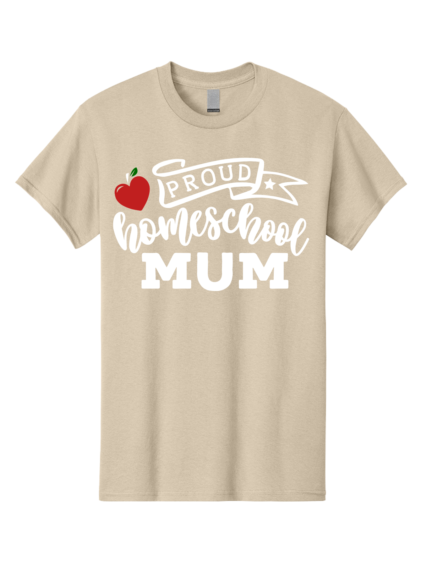 Proud-Homeschool-Mum-2 Men'S Graphic Tee, 100% Cotton, Comfortable Casual Summer Wear, Machine Washable, Proud Homeschool Mum, Homeschooling Mom, Home Education, Proud Parent, Apple Logo, Banner Design, Star Symbol, Custom Apparel, Aab426 21