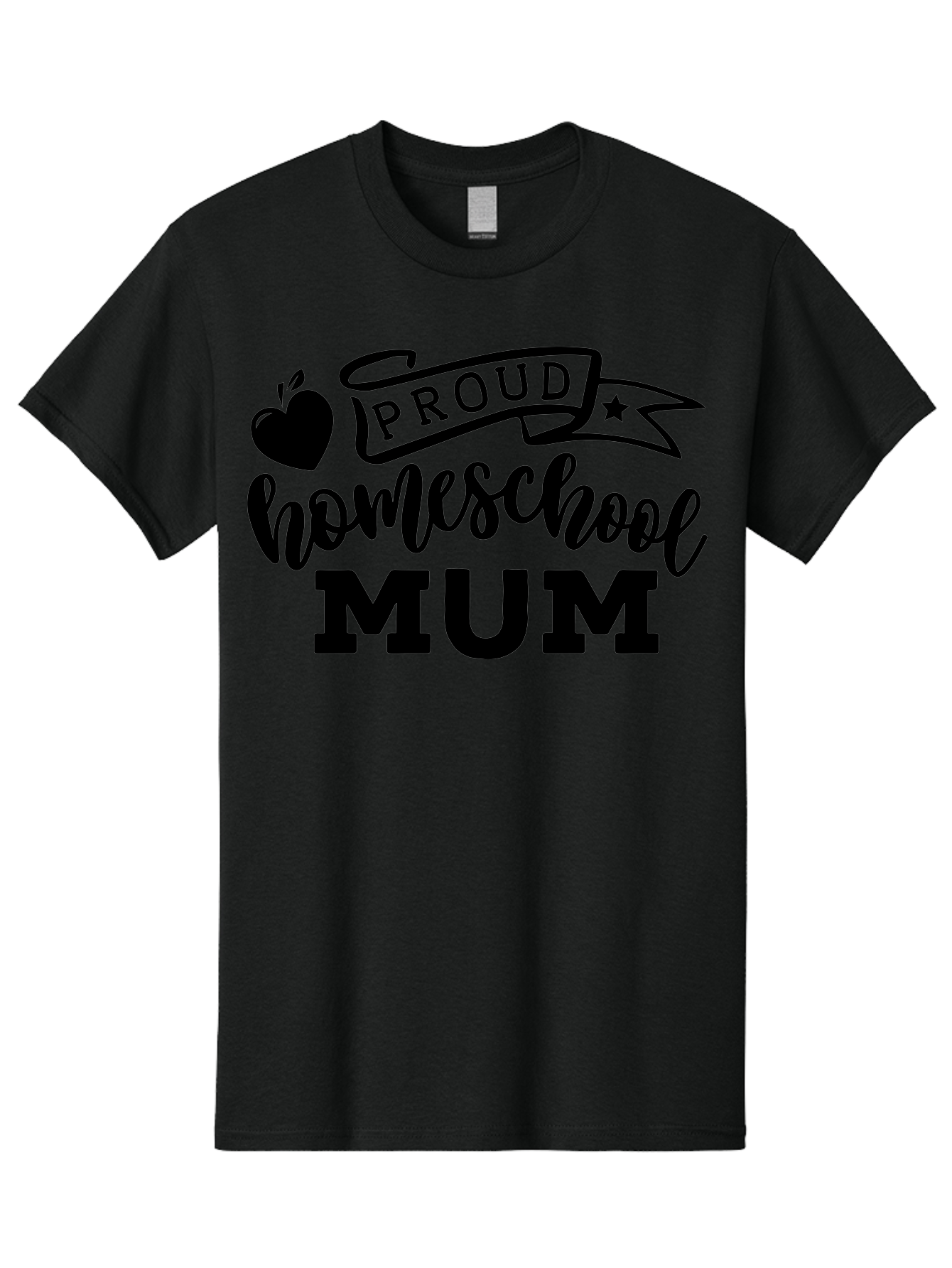 Proud-Homeschool-Mum Men'S Graphic Tee, 100% Cotton, Comfortable Casual Summer Wear, Machine Washable, Homeschool Mom, Proud Parent, Education, Learning, Apple Symbol, Star Icon, Homeschooling, Mom Life Aab428 9