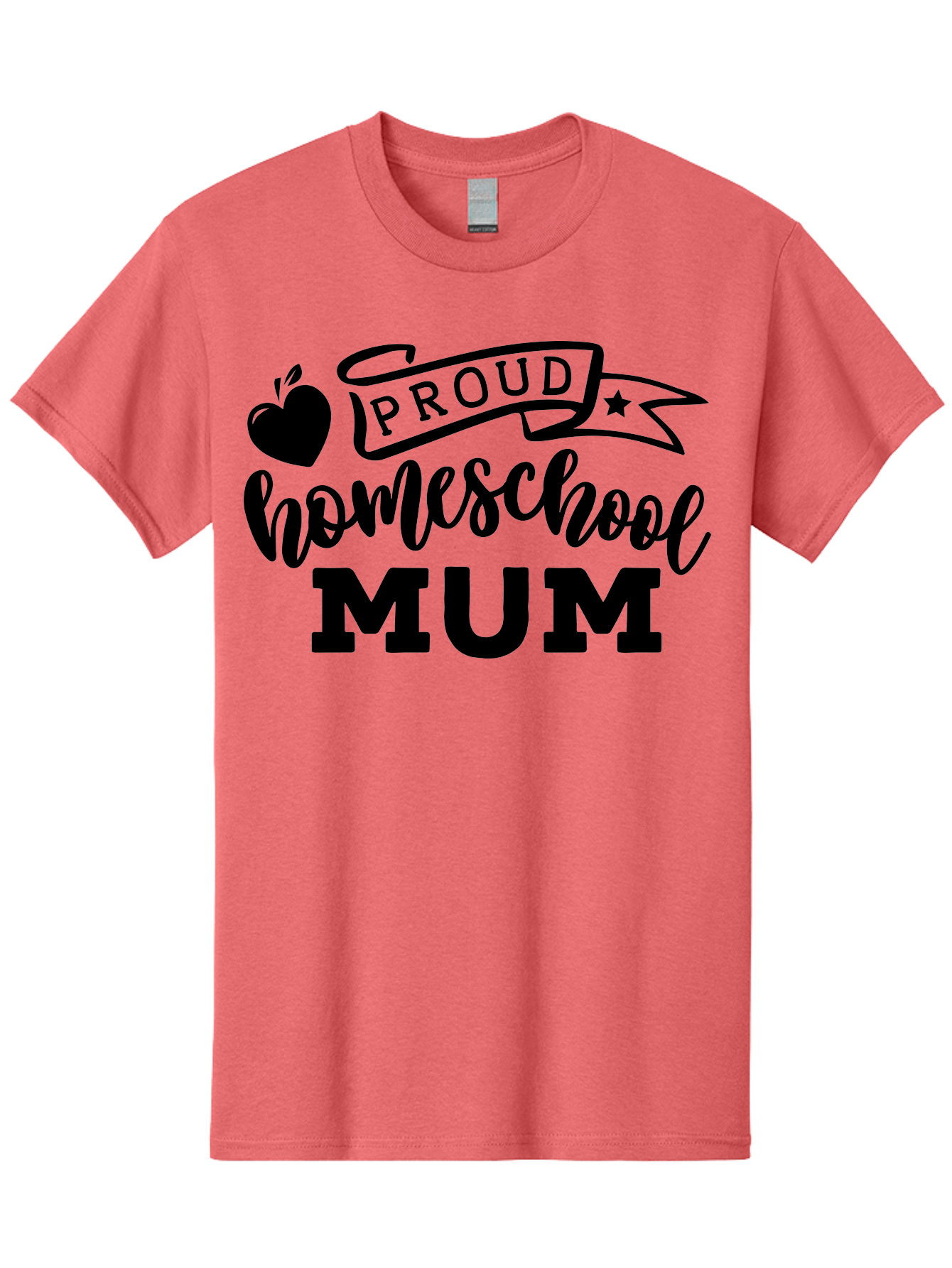 Proud-Homeschool-Mum Men'S Graphic Tee, 100% Cotton, Comfortable Casual Summer Wear, Machine Washable, Homeschool Mom, Proud Parent, Education, Learning, Apple Symbol, Star Icon, Homeschooling, Mom Life Aab428 11