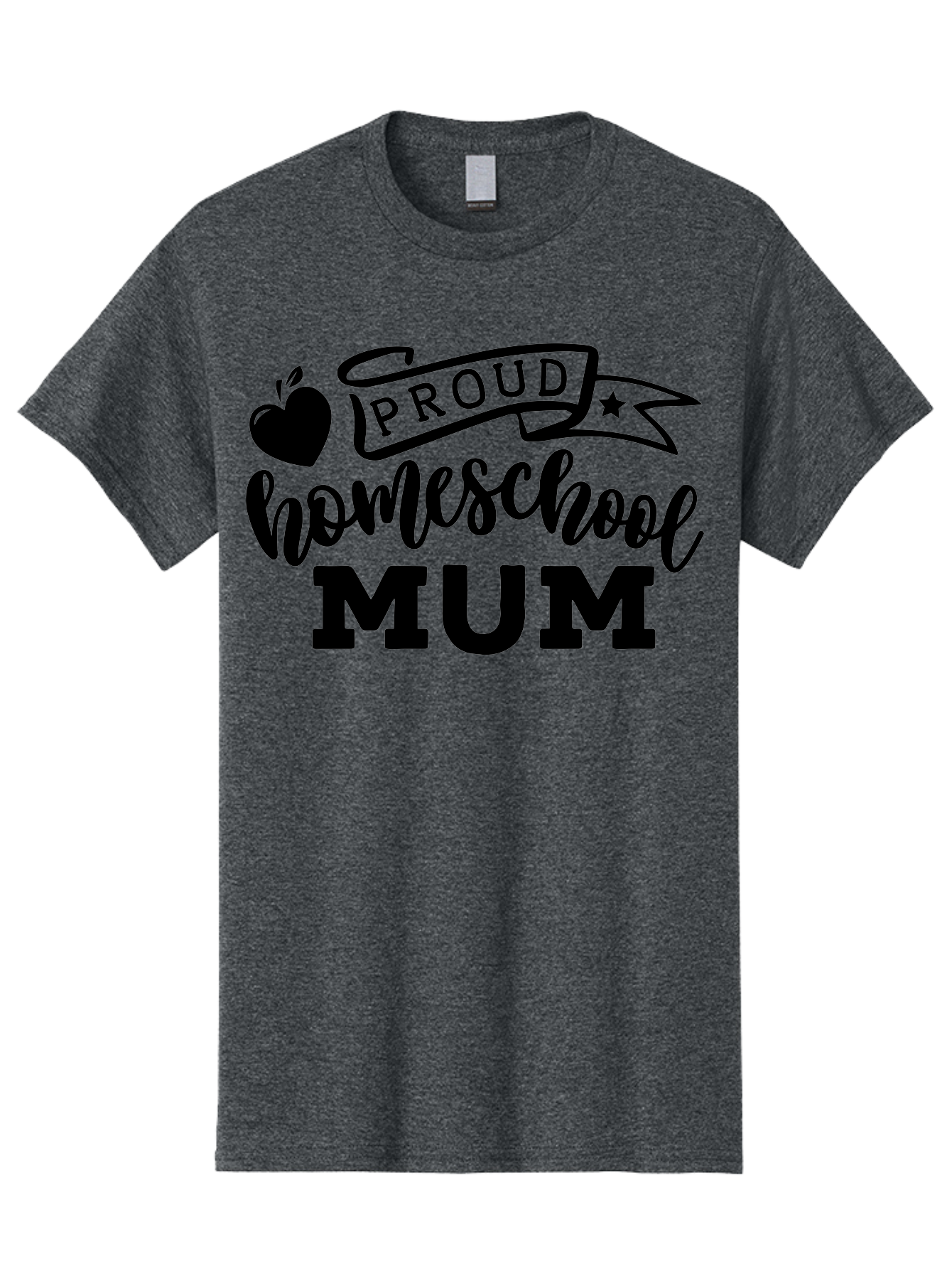 Proud-Homeschool-Mum Men'S Graphic Tee, 100% Cotton, Comfortable Casual Summer Wear, Machine Washable, Homeschool Mom, Proud Parent, Education, Learning, Apple Symbol, Star Icon, Homeschooling, Mom Life Aab428 7