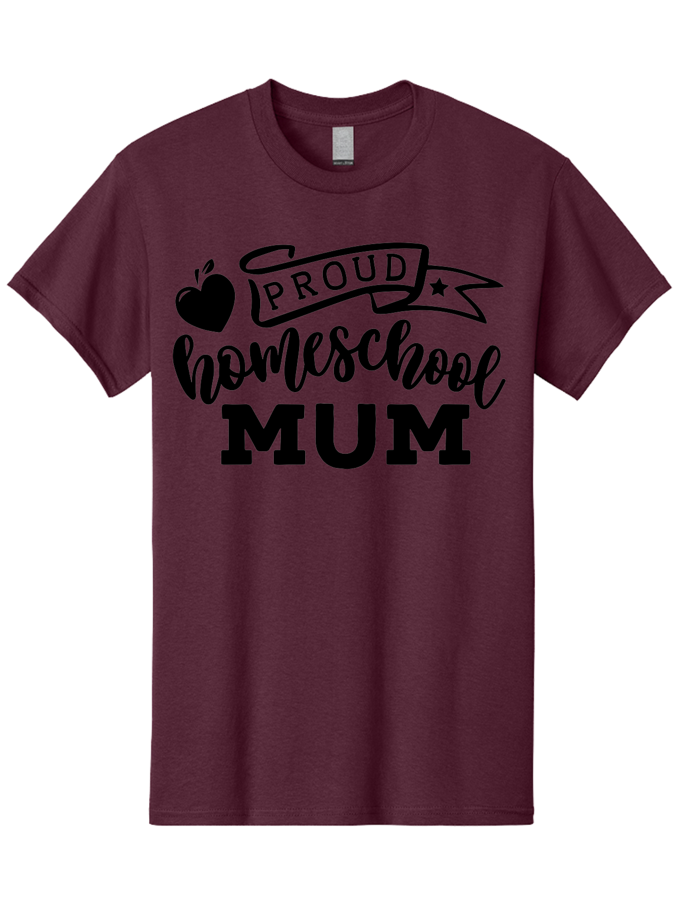Proud-Homeschool-Mum Men'S Graphic Tee, 100% Cotton, Comfortable Casual Summer Wear, Machine Washable, Homeschool Mom, Proud Parent, Education, Learning, Apple Symbol, Star Icon, Homeschooling, Mom Life Aab428 19