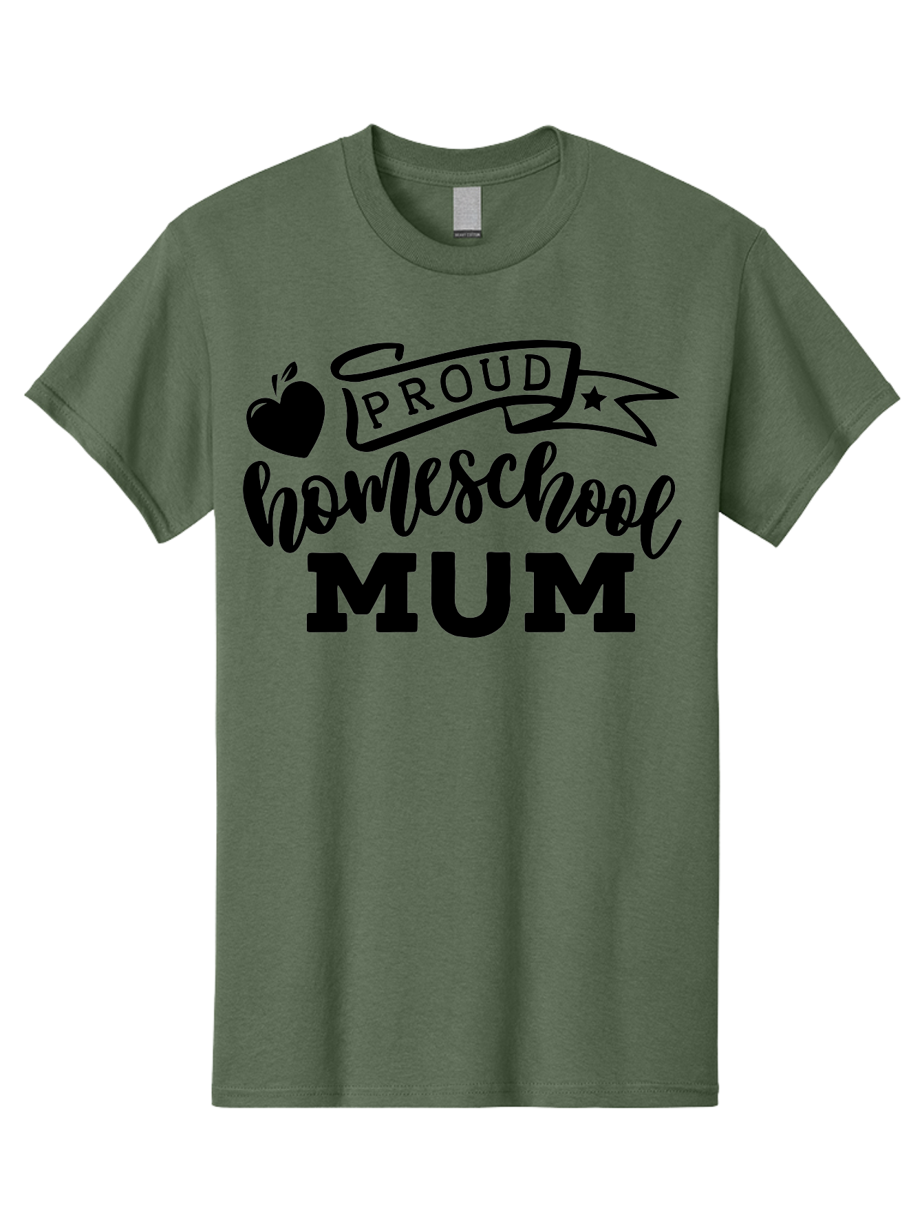 Proud-Homeschool-Mum Men'S Graphic Tee, 100% Cotton, Comfortable Casual Summer Wear, Machine Washable, Homeschool Mom, Proud Parent, Education, Learning, Apple Symbol, Star Icon, Homeschooling, Mom Life Aab428 21