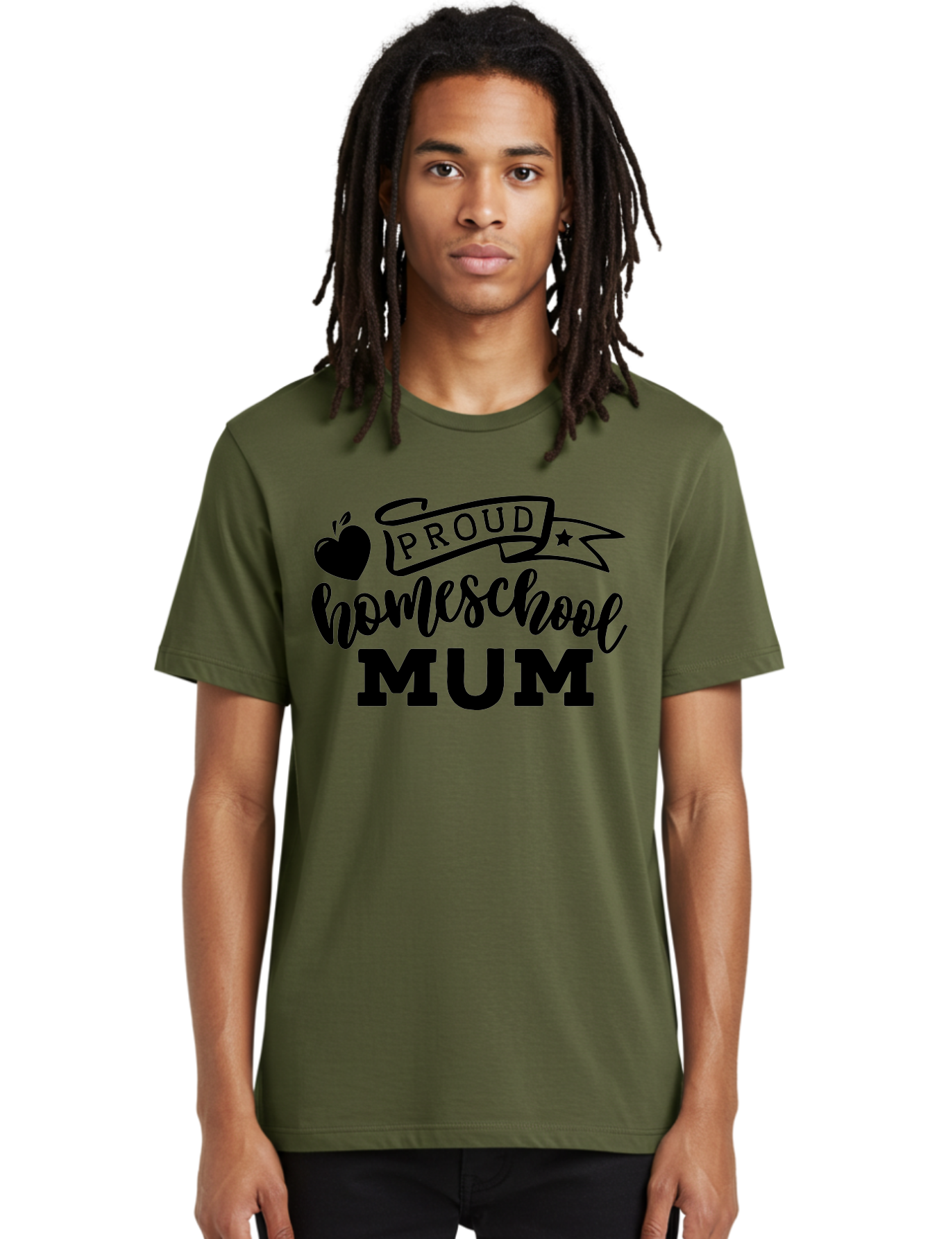 Proud-Homeschool-Mum Men'S Graphic Tee, 100% Cotton, Comfortable Casual Summer Wear, Machine Washable, Homeschool Mom, Proud Parent, Education, Learning, Apple Symbol, Star Icon, Homeschooling, Mom Life Aab428 22