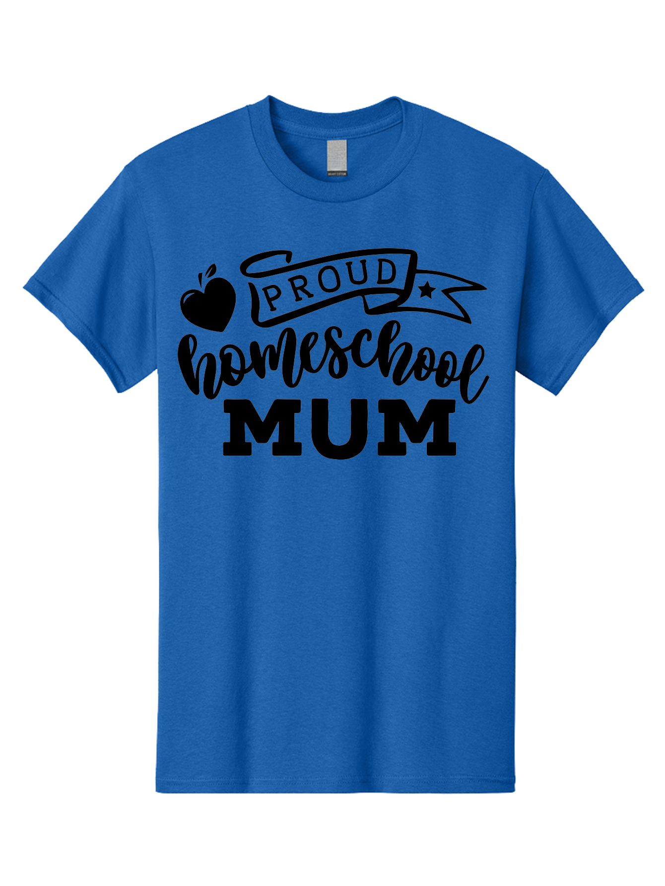 Proud-Homeschool-Mum Men'S Graphic Tee, 100% Cotton, Comfortable Casual Summer Wear, Machine Washable, Homeschool Mom, Proud Parent, Education, Learning, Apple Symbol, Star Icon, Homeschooling, Mom Life Aab428 17