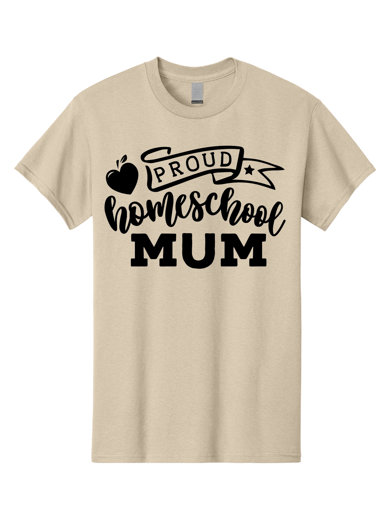 Proud-Homeschool-Mum Men'S Graphic Tee, 100% Cotton, Comfortable Casual Summer Wear, Machine Washable, Homeschool Mom, Proud Parent, Education, Learning, Apple Symbol, Star Icon, Homeschooling, Mom Life Aab428 15