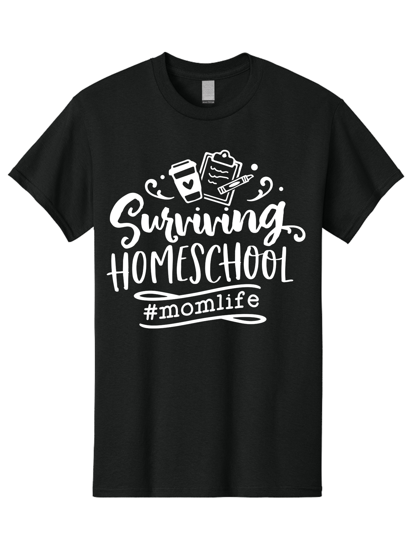Surviving-Homeschool-1 Men'S Graphic Tee, 100% Cotton, Comfortable Casual Summer Wear, Machine Washable, Homeschooling Mom, Mom Life, Surviving Homeschool, Homeschool Survival, Parenting Tips, Education At Home, Momlife, Coffee Cup, Clipboard, Aab432 7