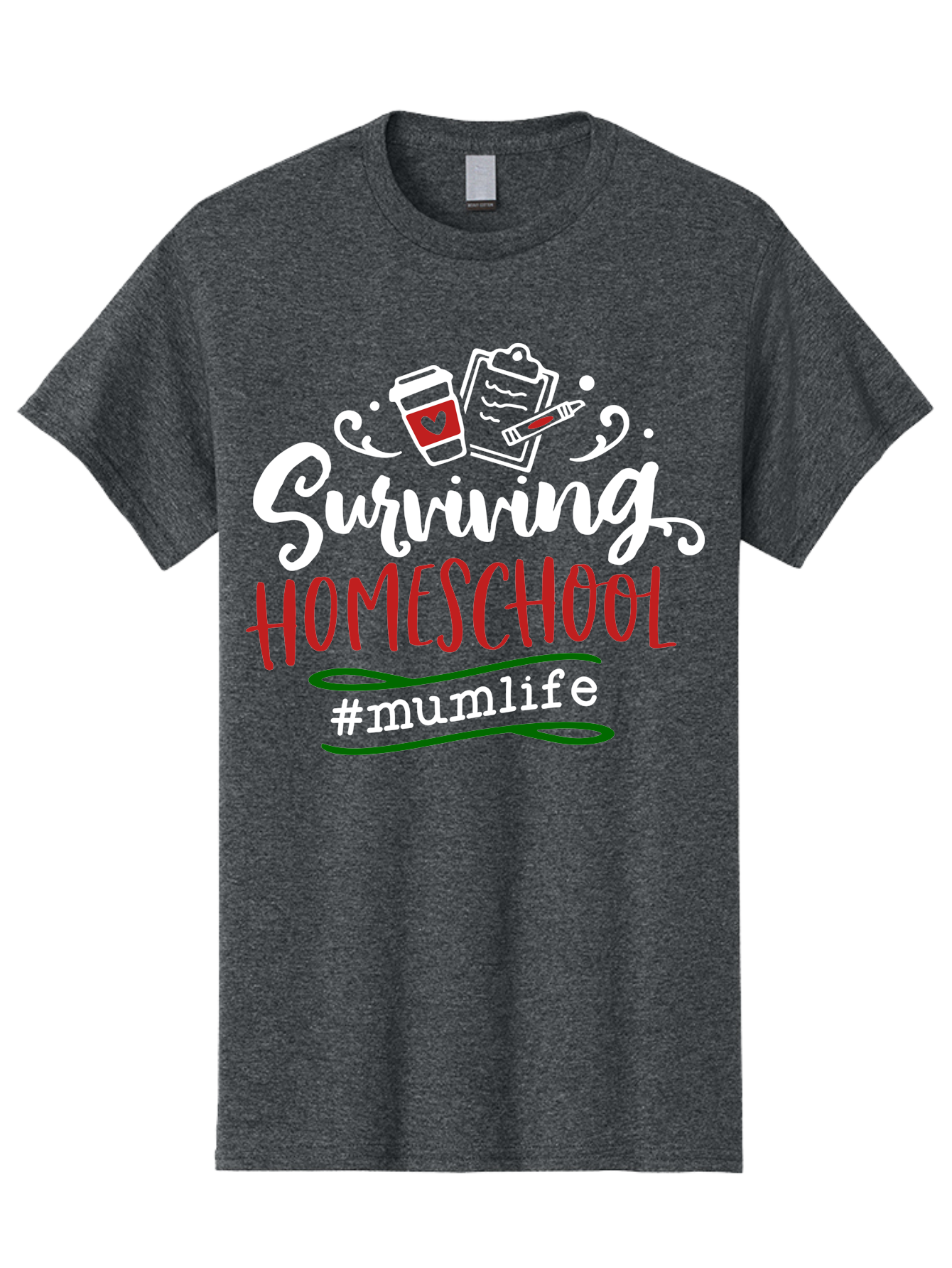 Surviving-Homeschool-4 Men'S Graphic Tee, 100% Cotton, Comfortable Casual Summer Wear, Machine Washable, Homeschooling, Parenting, Motherhood, Coffee Culture, Teaching, Learning, Education, #Mumlife, Mom Life, Homeschool Mom Aab435 25