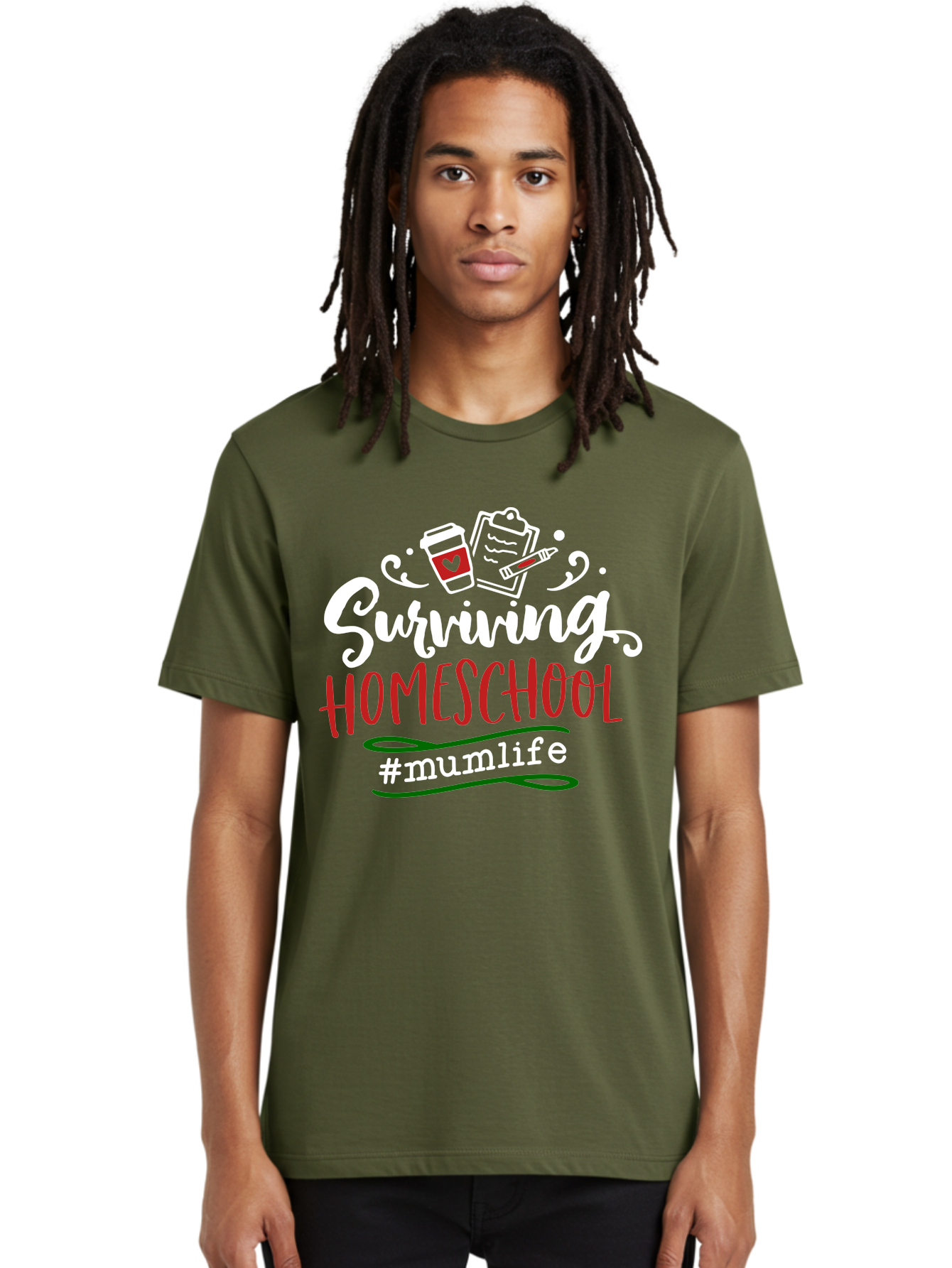 Surviving-Homeschool-4 Men'S Graphic Tee, 100% Cotton, Comfortable Casual Summer Wear, Machine Washable, Homeschooling, Parenting, Motherhood, Coffee Culture, Teaching, Learning, Education, #Mumlife, Mom Life, Homeschool Mom Aab435 14