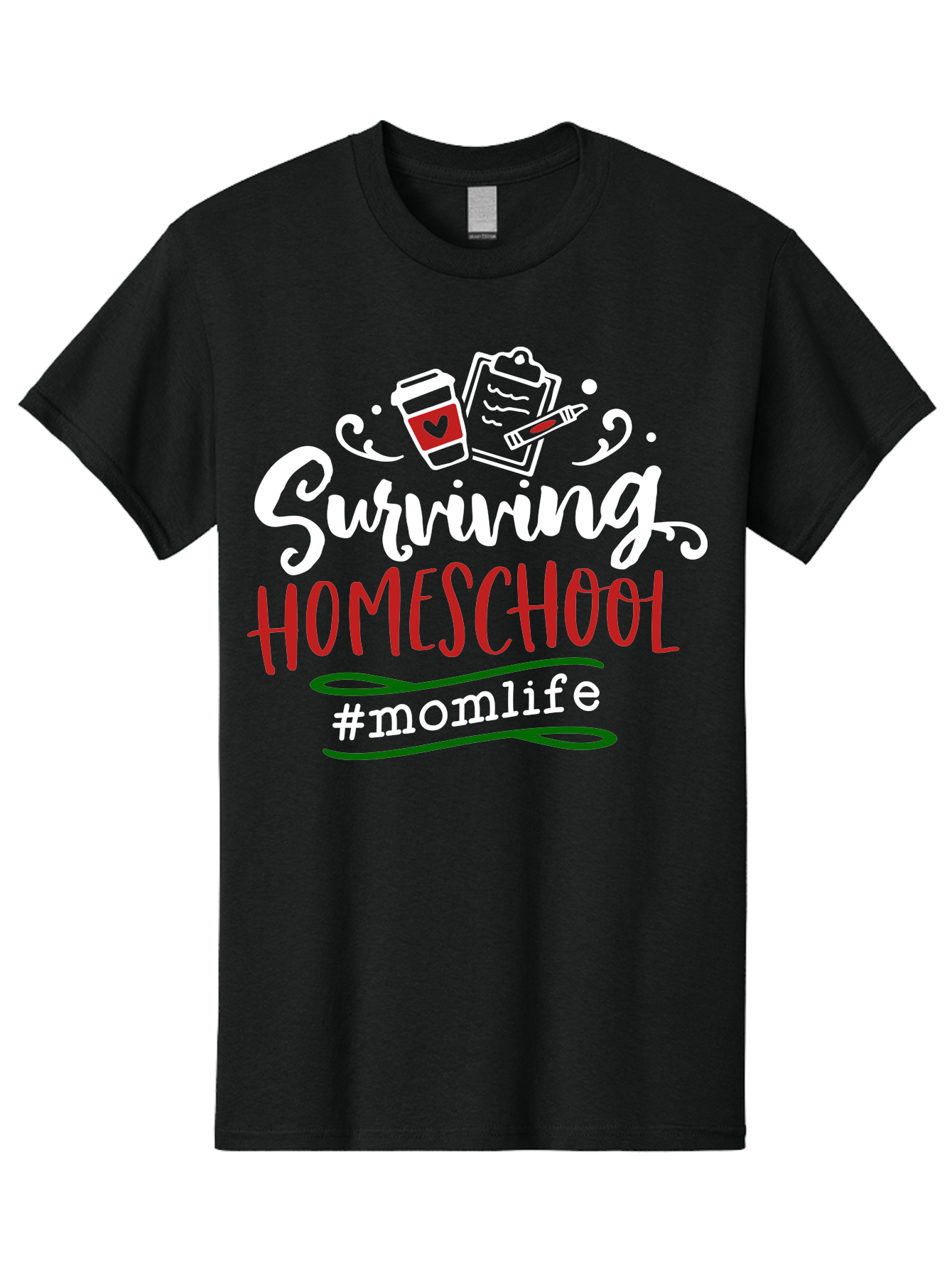 Surviving-Homeschool-6 Men'S Graphic Tee, 100% Cotton, Comfortable Casual Summer Wear, Machine Washable, Homeschooling, Mom Life, Parenting, Education, Teaching, Coffee Culture, Self-Care, Family Bonding, Alternative Education Aab437 3