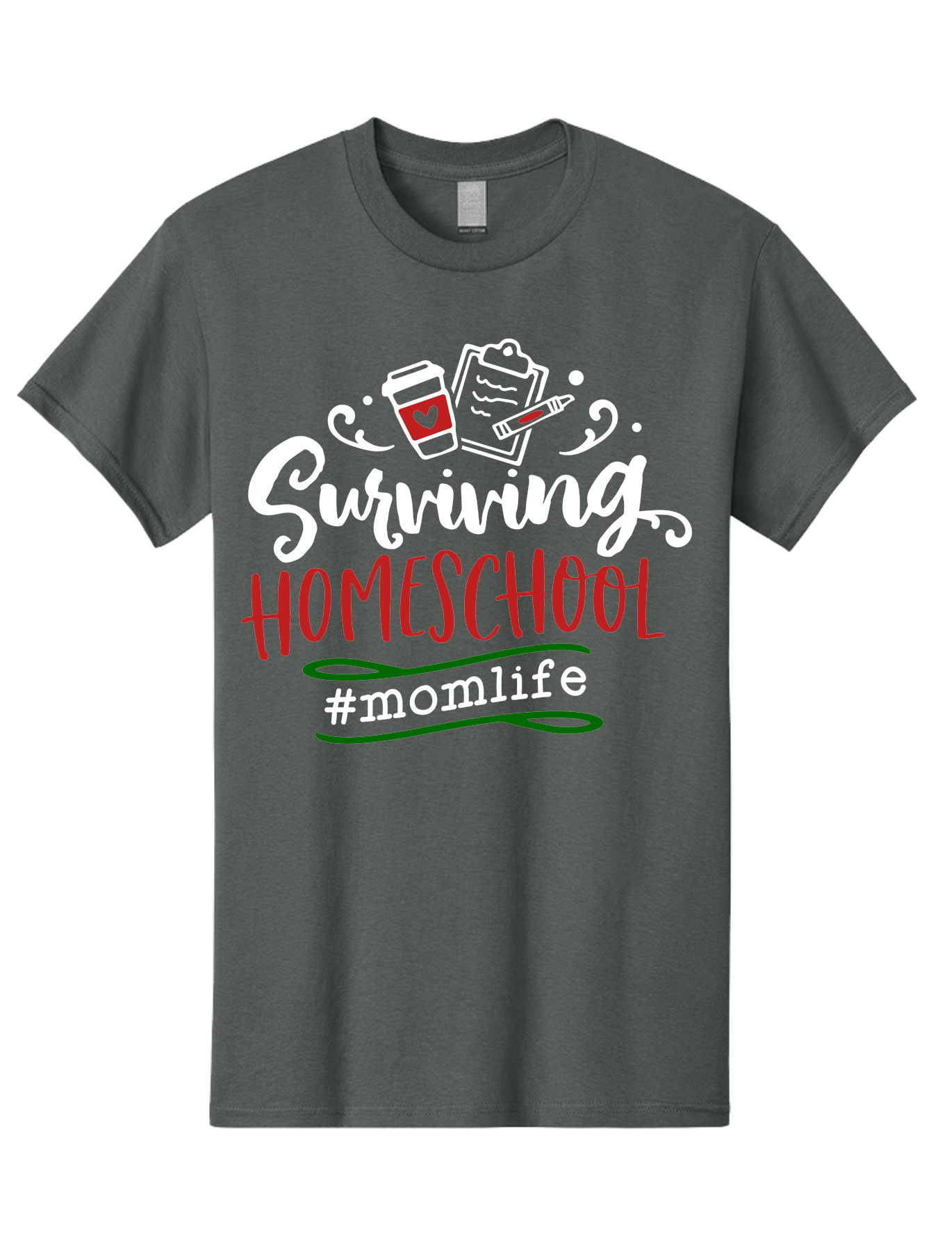 Surviving-Homeschool-6 Men'S Graphic Tee, 100% Cotton, Comfortable Casual Summer Wear, Machine Washable, Homeschooling, Mom Life, Parenting, Education, Teaching, Coffee Culture, Self-Care, Family Bonding, Alternative Education Aab437 5