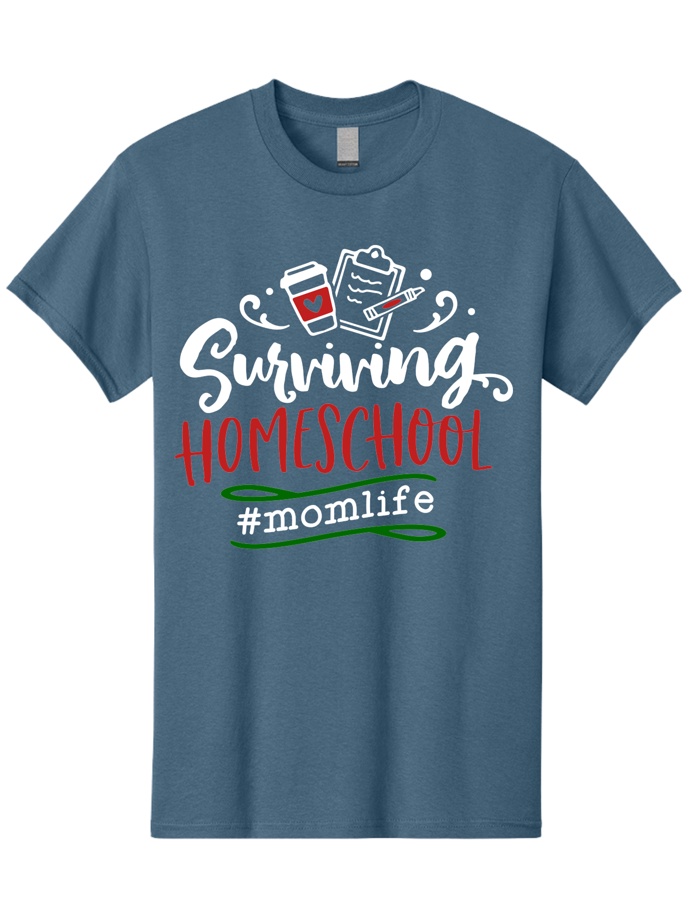 Surviving-Homeschool-6 Men'S Graphic Tee, 100% Cotton, Comfortable Casual Summer Wear, Machine Washable, Homeschooling, Mom Life, Parenting, Education, Teaching, Coffee Culture, Self-Care, Family Bonding, Alternative Education Aab437 29