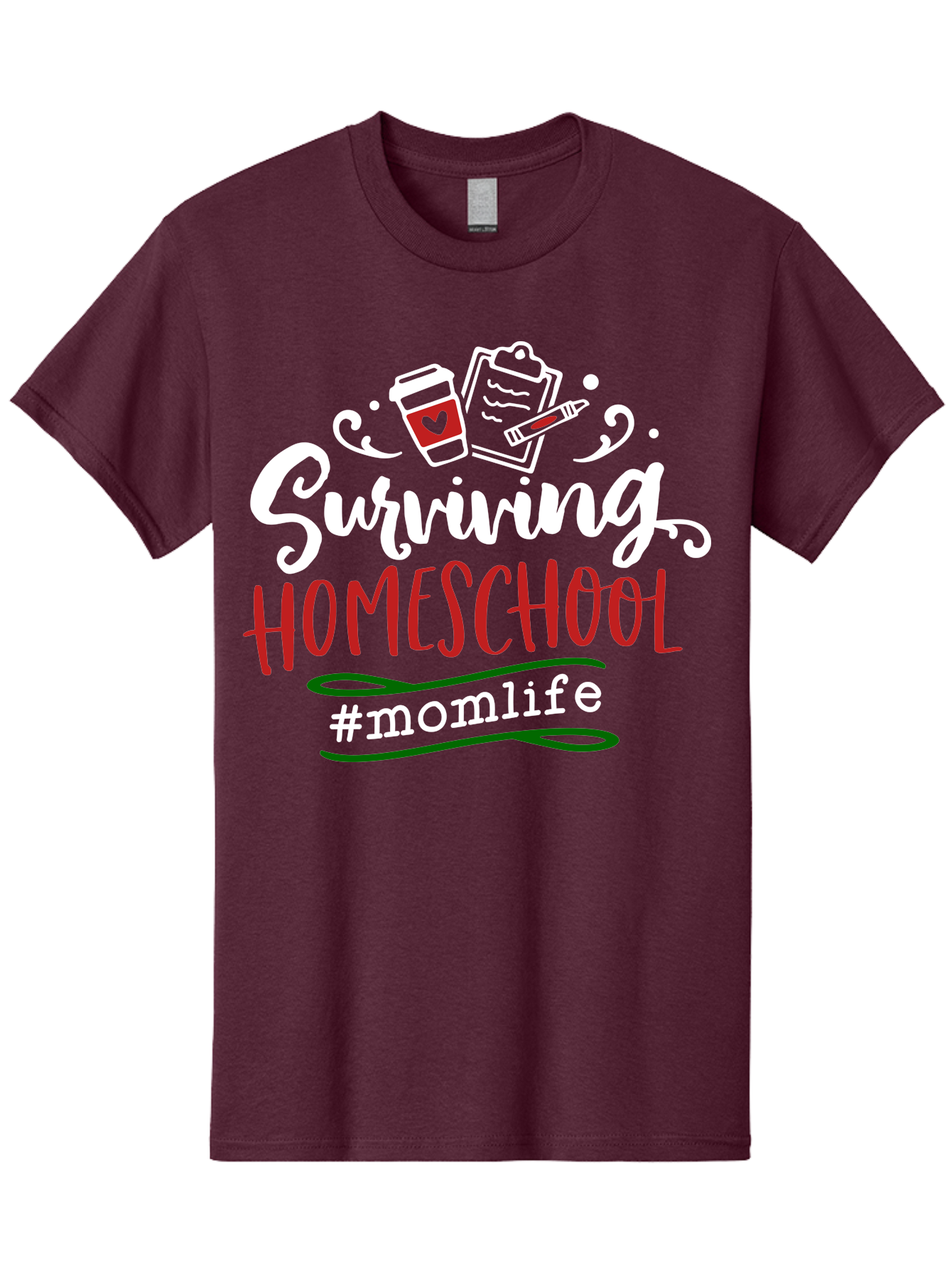 Surviving-Homeschool-6 Men'S Graphic Tee, 100% Cotton, Comfortable Casual Summer Wear, Machine Washable, Homeschooling, Mom Life, Parenting, Education, Teaching, Coffee Culture, Self-Care, Family Bonding, Alternative Education Aab437 13