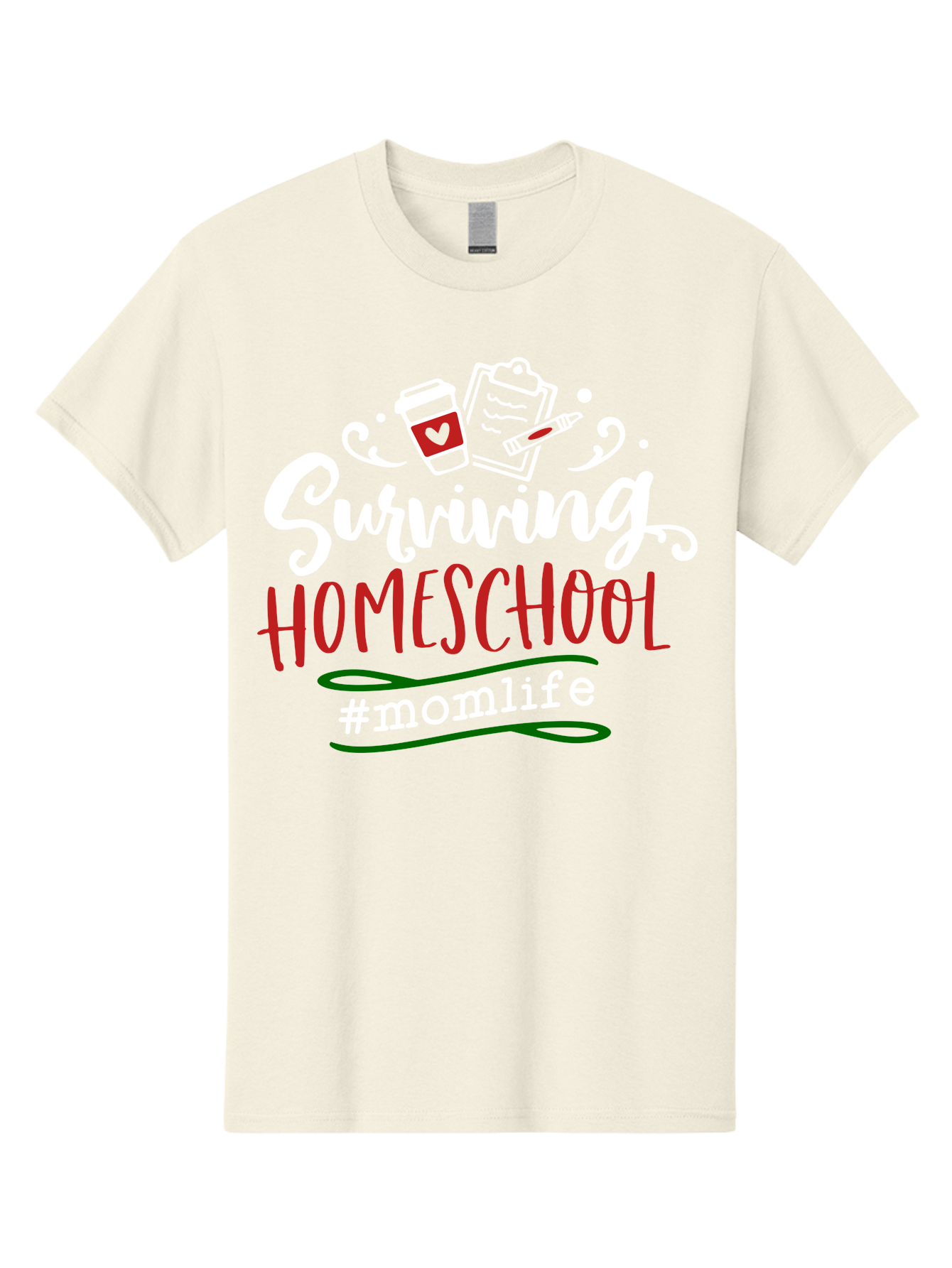 Surviving-Homeschool-6 Men'S Graphic Tee, 100% Cotton, Comfortable Casual Summer Wear, Machine Washable, Homeschooling, Mom Life, Parenting, Education, Teaching, Coffee Culture, Self-Care, Family Bonding, Alternative Education Aab437 25
