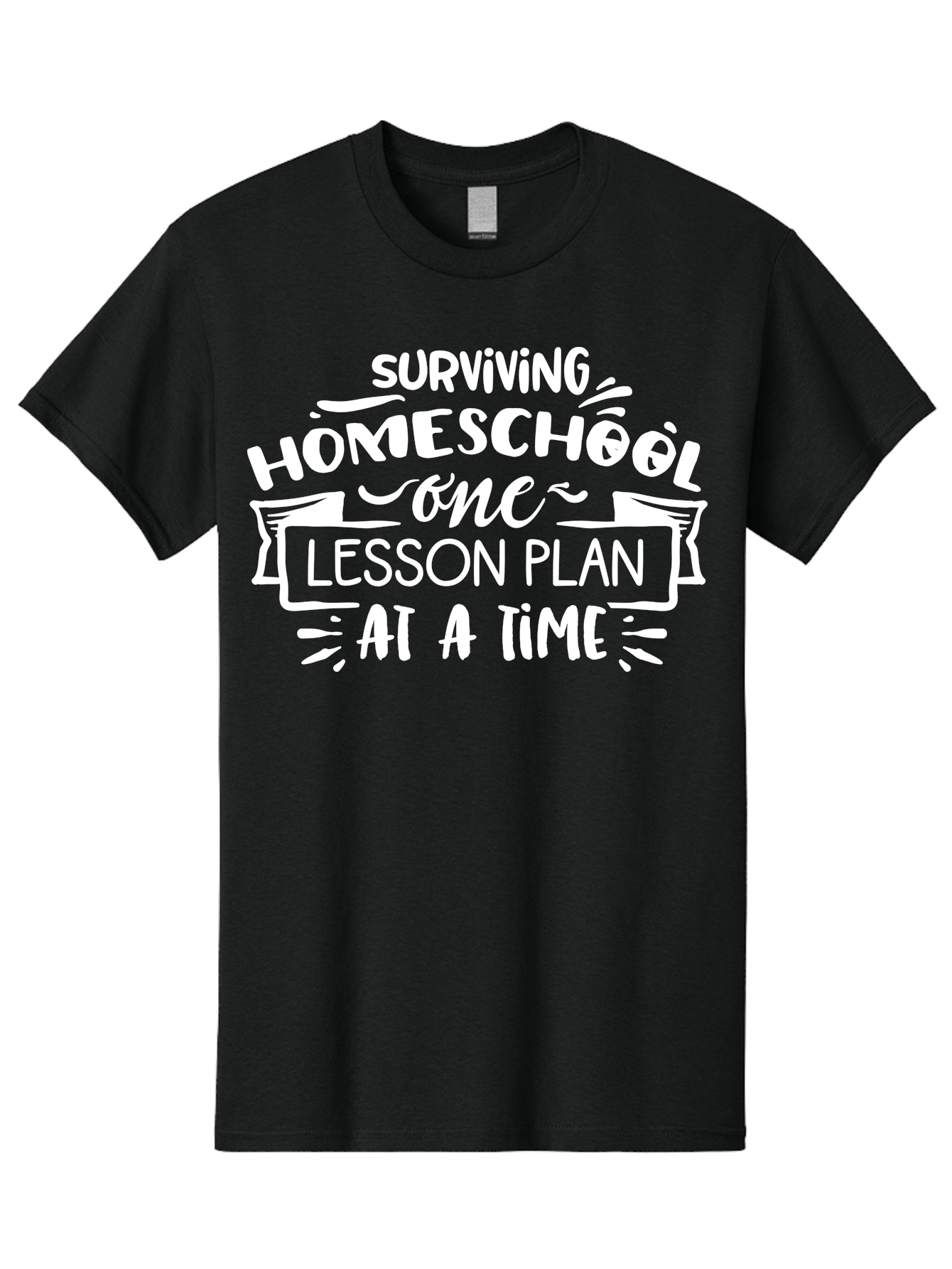 Surviving-Homeschool-7 Men'S Graphic Tee, 100% Cotton, Comfortable Casual Summer Wear, Machine Washable, Homeschool Survival, Homeschooling, Lesson Planning, Education, Teaching, Parenting, Humorous Quote, Inspirational Quote, Teaching Tip Aab438 3