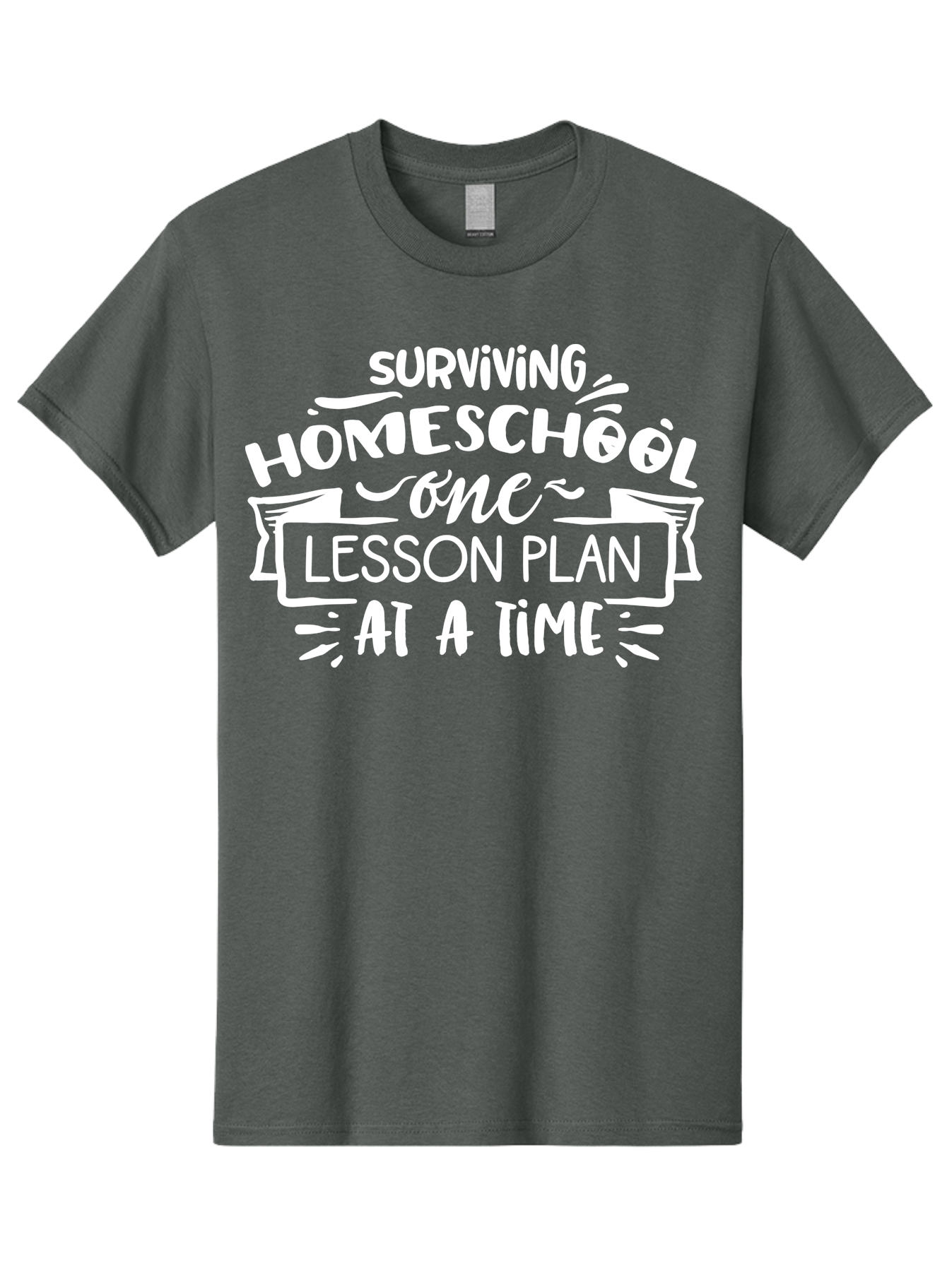Surviving-Homeschool-7 Men'S Graphic Tee, 100% Cotton, Comfortable Casual Summer Wear, Machine Washable, Homeschool Survival, Homeschooling, Lesson Planning, Education, Teaching, Parenting, Humorous Quote, Inspirational Quote, Teaching Tip Aab438 19