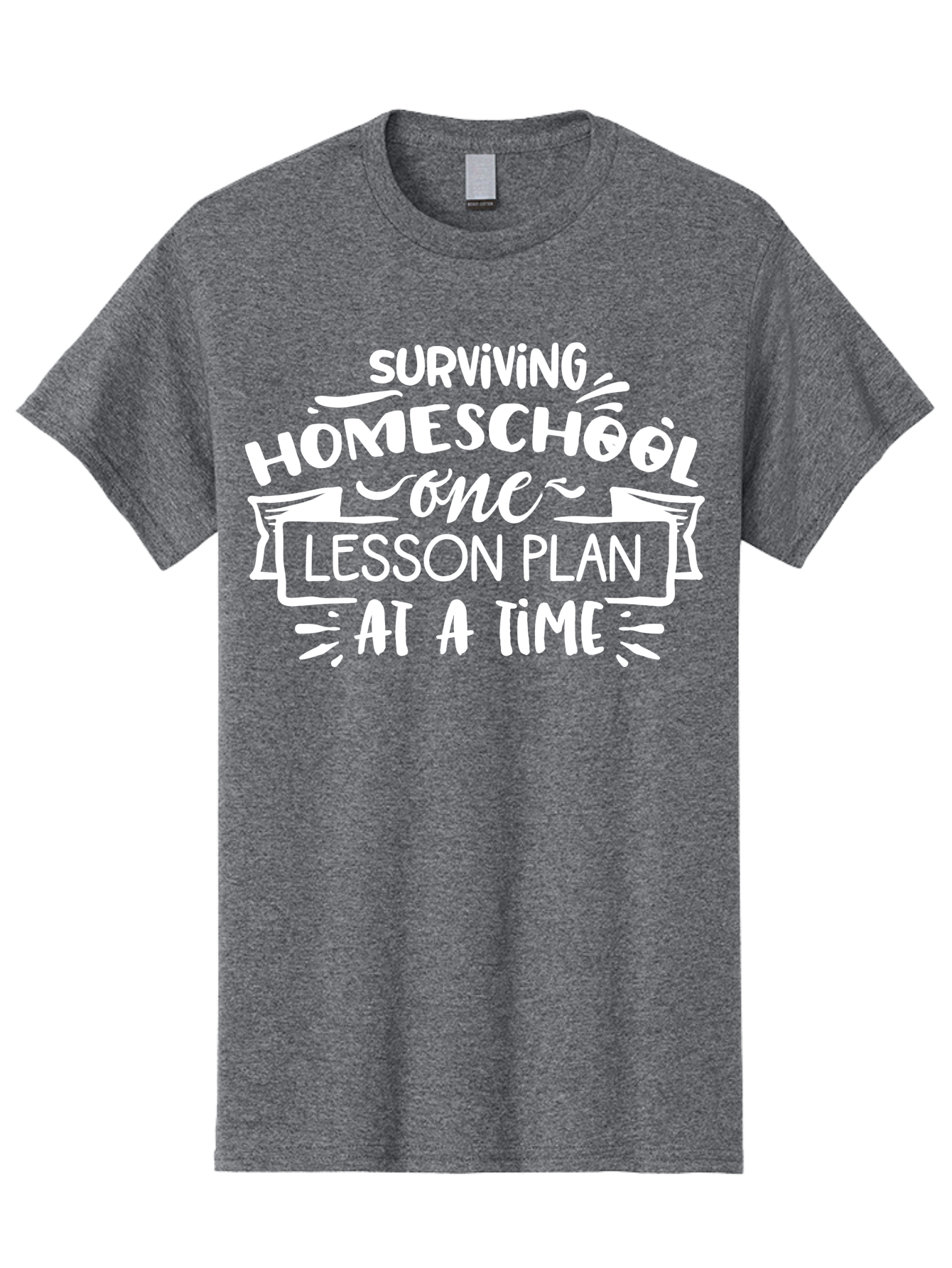 Surviving-Homeschool-7 Men'S Graphic Tee, 100% Cotton, Comfortable Casual Summer Wear, Machine Washable, Homeschool Survival, Homeschooling, Lesson Planning, Education, Teaching, Parenting, Humorous Quote, Inspirational Quote, Teaching Tip Aab438 23