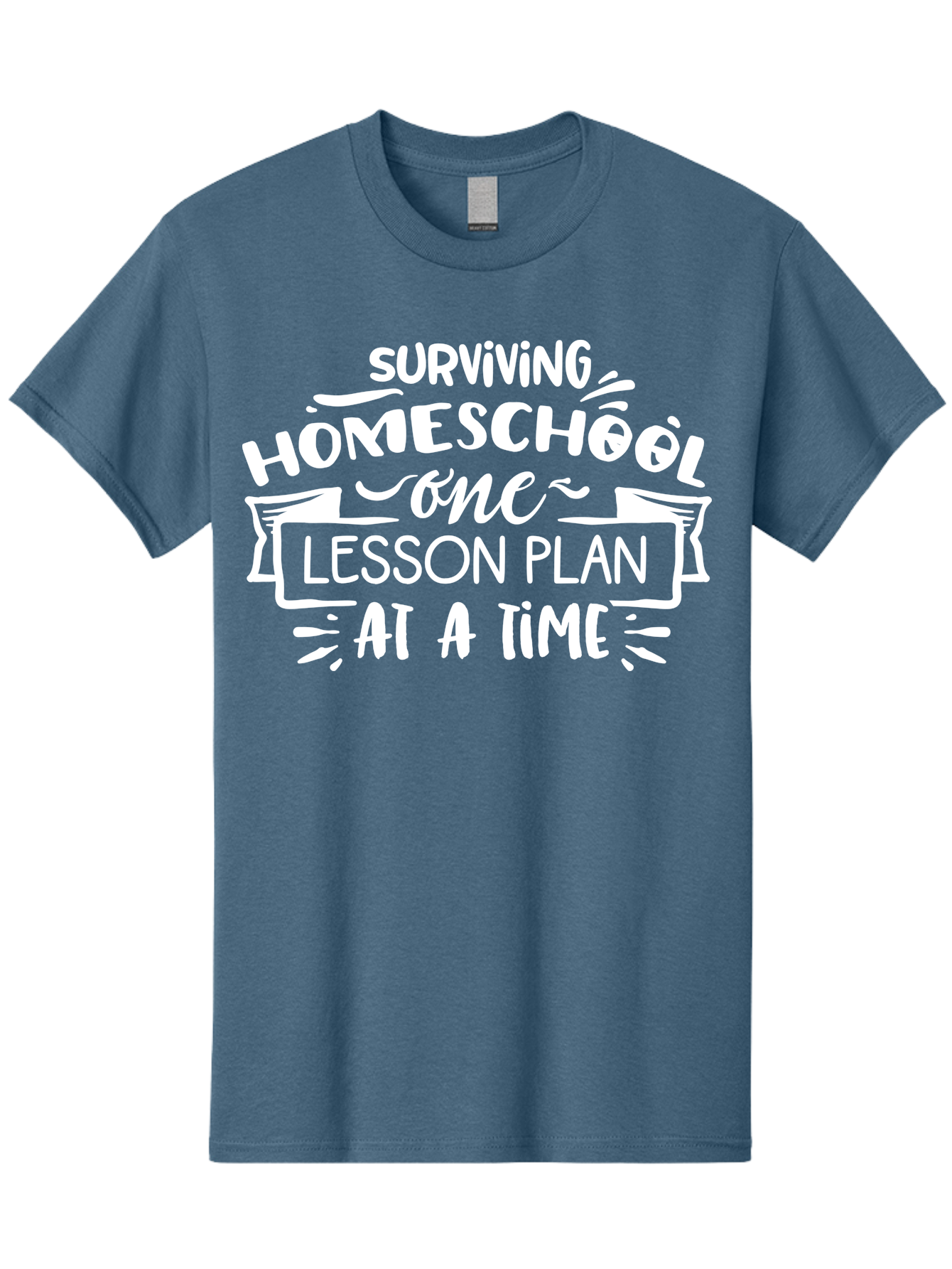 Surviving-Homeschool-7 Men'S Graphic Tee, 100% Cotton, Comfortable Casual Summer Wear, Machine Washable, Homeschool Survival, Homeschooling, Lesson Planning, Education, Teaching, Parenting, Humorous Quote, Inspirational Quote, Teaching Tip Aab438 29