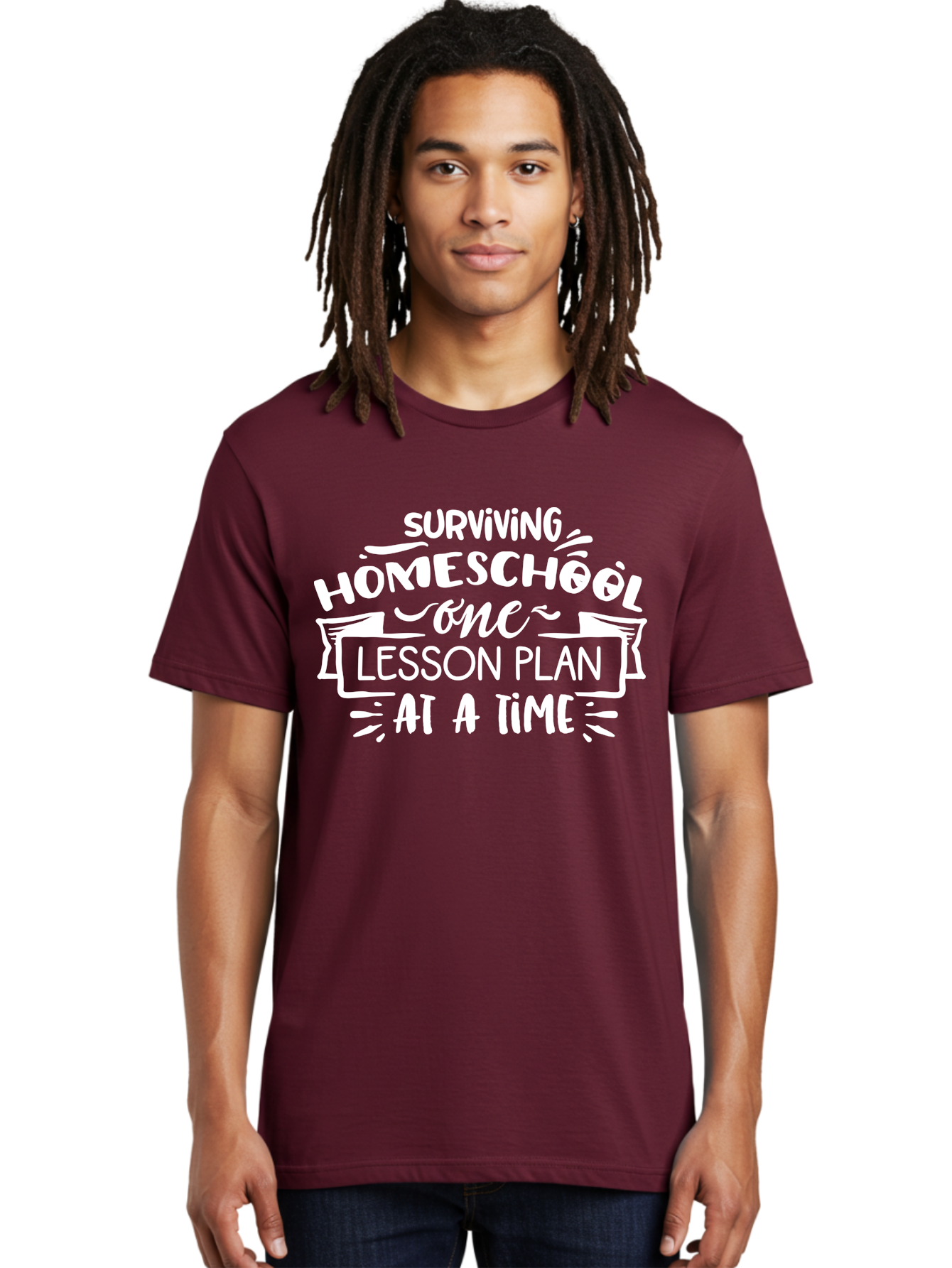Surviving-Homeschool-7 Men'S Graphic Tee, 100% Cotton, Comfortable Casual Summer Wear, Machine Washable, Homeschool Survival, Homeschooling, Lesson Planning, Education, Teaching, Parenting, Humorous Quote, Inspirational Quote, Teaching Tip Aab438 26