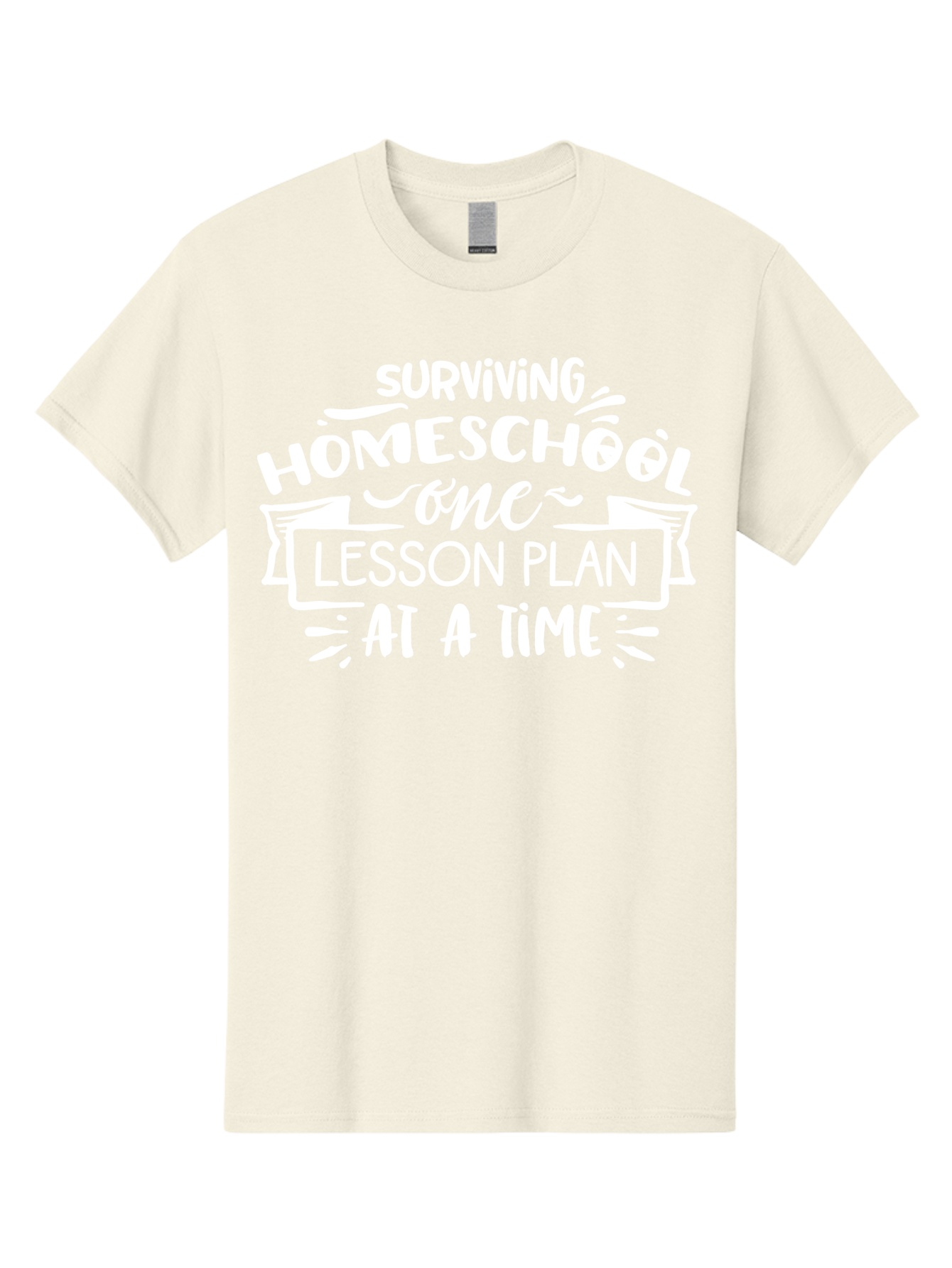 Surviving-Homeschool-7 Men'S Graphic Tee, 100% Cotton, Comfortable Casual Summer Wear, Machine Washable, Homeschool Survival, Homeschooling, Lesson Planning, Education, Teaching, Parenting, Humorous Quote, Inspirational Quote, Teaching Tip Aab438 11
