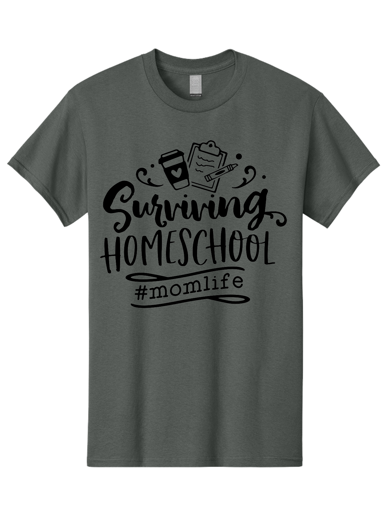Surviving-Homeschool Men'S Graphic Tee, 100% Cotton, Comfortable Casual Summer Wear, Machine Washable, Homeschooling, Mom Life, Parenting, Education, Coffee Culture, Momlife, Modern Parenting, Family Life, Homeschool Mom Aab441 27