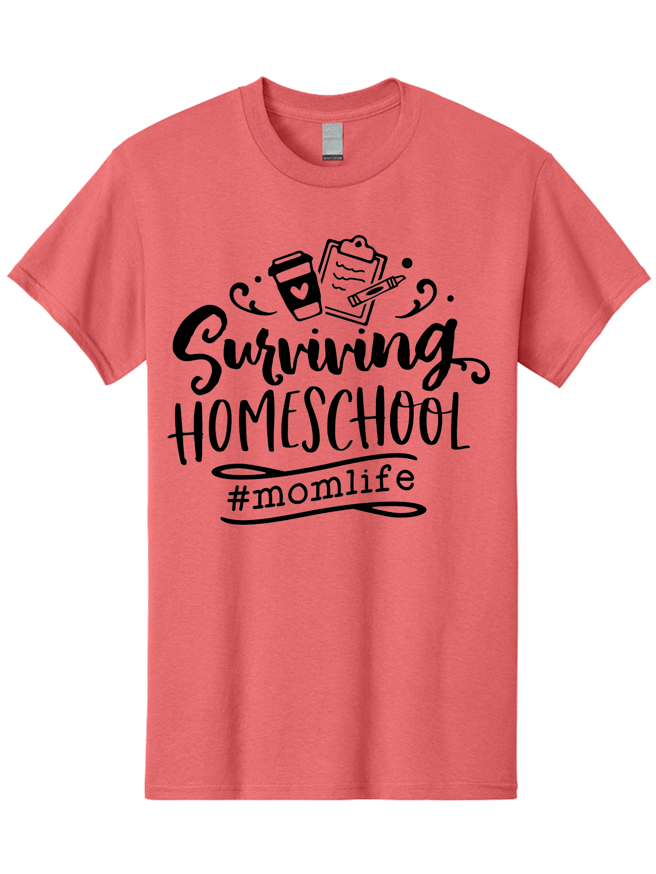 Surviving-Homeschool Men'S Graphic Tee, 100% Cotton, Comfortable Casual Summer Wear, Machine Washable, Homeschooling, Mom Life, Parenting, Education, Coffee Culture, Momlife, Modern Parenting, Family Life, Homeschool Mom Aab441 23