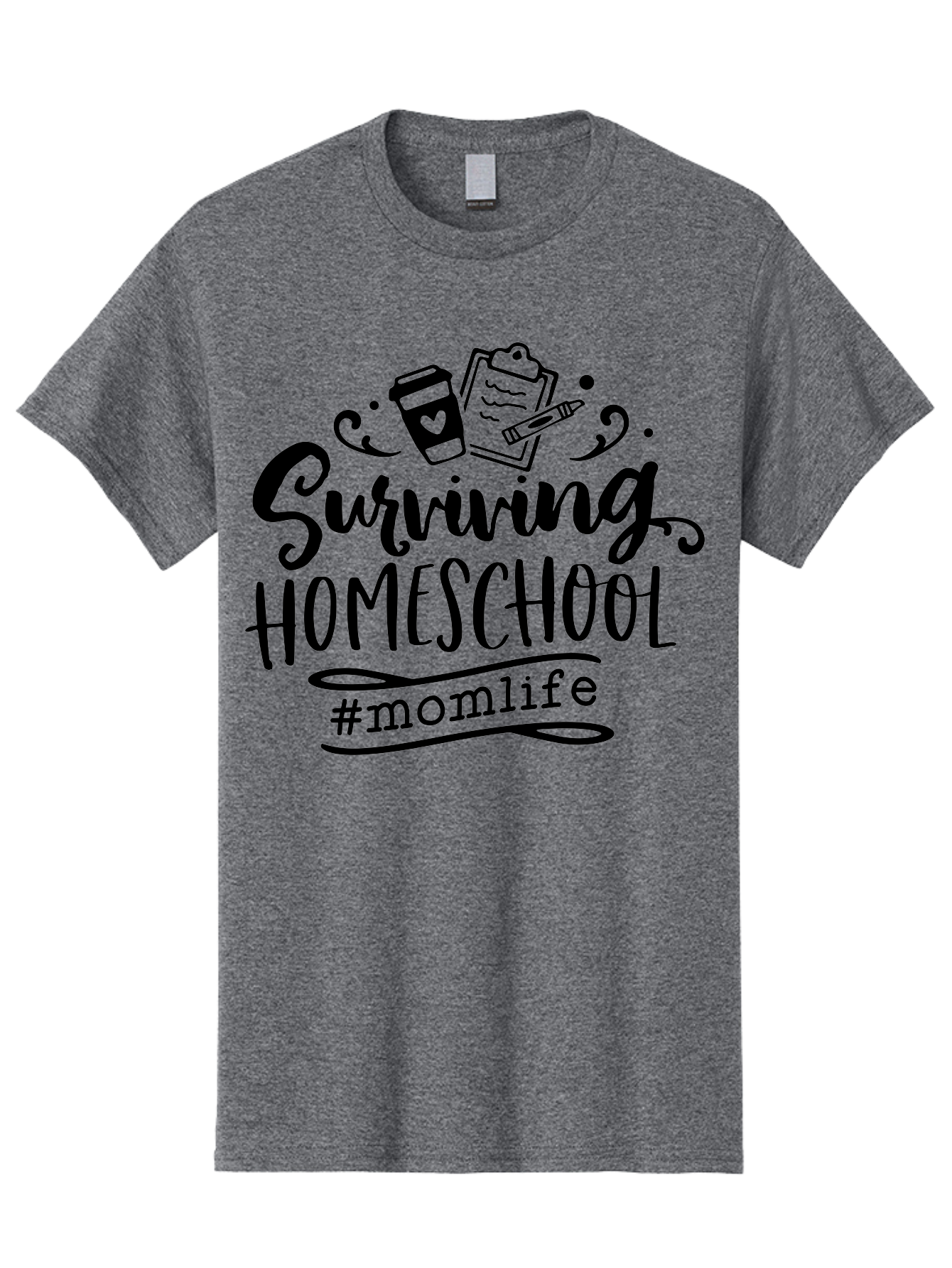 Surviving-Homeschool Men'S Graphic Tee, 100% Cotton, Comfortable Casual Summer Wear, Machine Washable, Homeschooling, Mom Life, Parenting, Education, Coffee Culture, Momlife, Modern Parenting, Family Life, Homeschool Mom Aab441 17