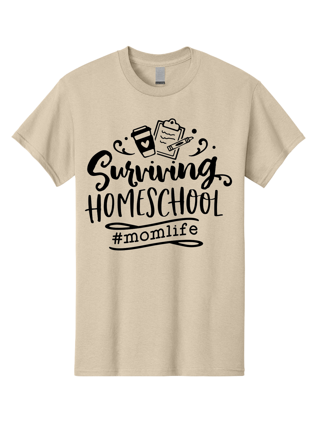 Surviving-Homeschool Men'S Graphic Tee, 100% Cotton, Comfortable Casual Summer Wear, Machine Washable, Homeschooling, Mom Life, Parenting, Education, Coffee Culture, Momlife, Modern Parenting, Family Life, Homeschool Mom Aab441 9