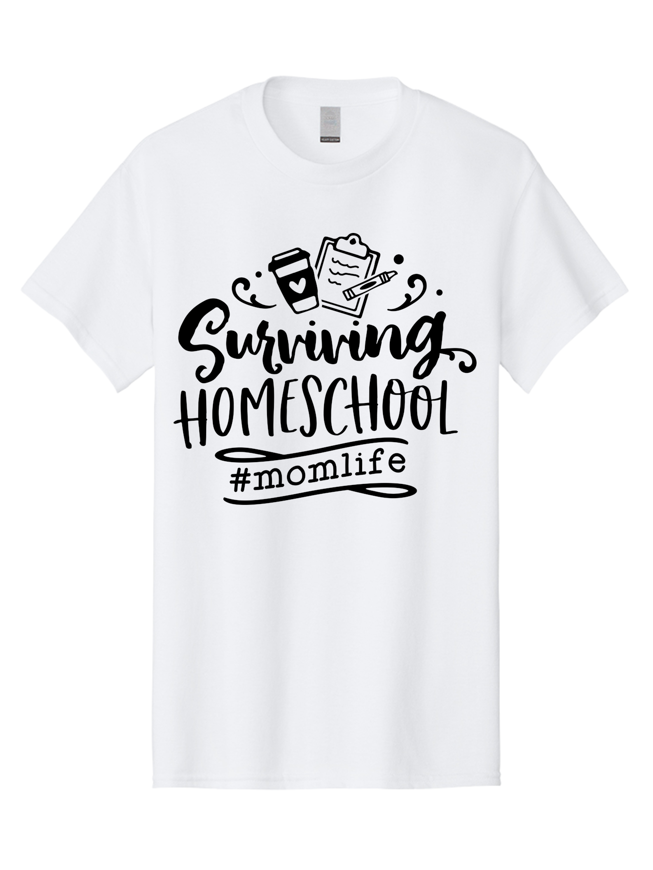 Surviving-Homeschool Men'S Graphic Tee, 100% Cotton, Comfortable Casual Summer Wear, Machine Washable, Homeschooling, Mom Life, Parenting, Education, Coffee Culture, Momlife, Modern Parenting, Family Life, Homeschool Mom Aab441 3