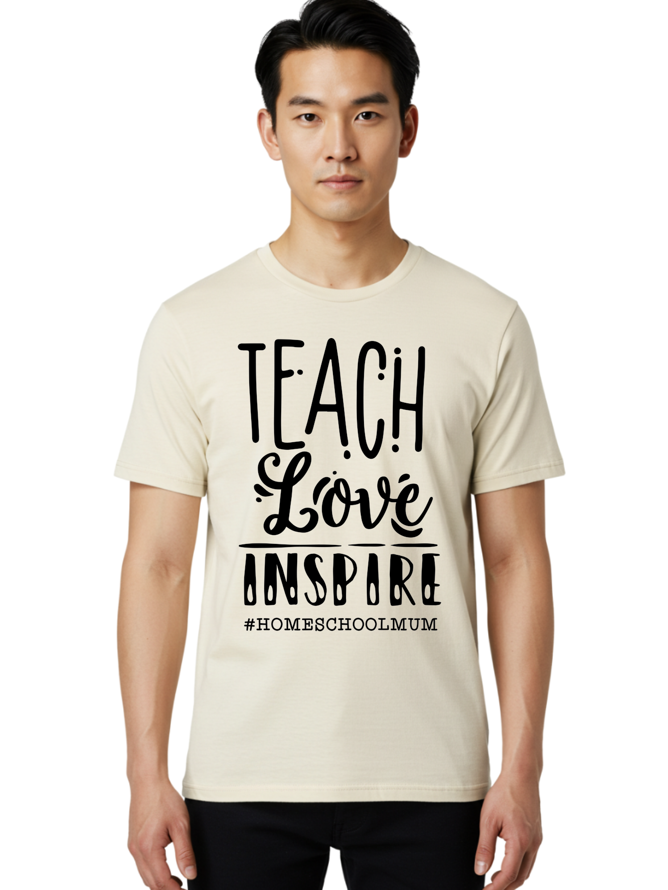 Teach-Love-Inspire-1 Men'S Graphic Tee, 100% Cotton, Comfortable Casual Summer Wear, Machine Washable, Homeschooling Inspiration, Teaching With Love, Parenting Motivation, Inspirational Quotes, Homeschool Mum, Teaching Philosophy, Aab442 10