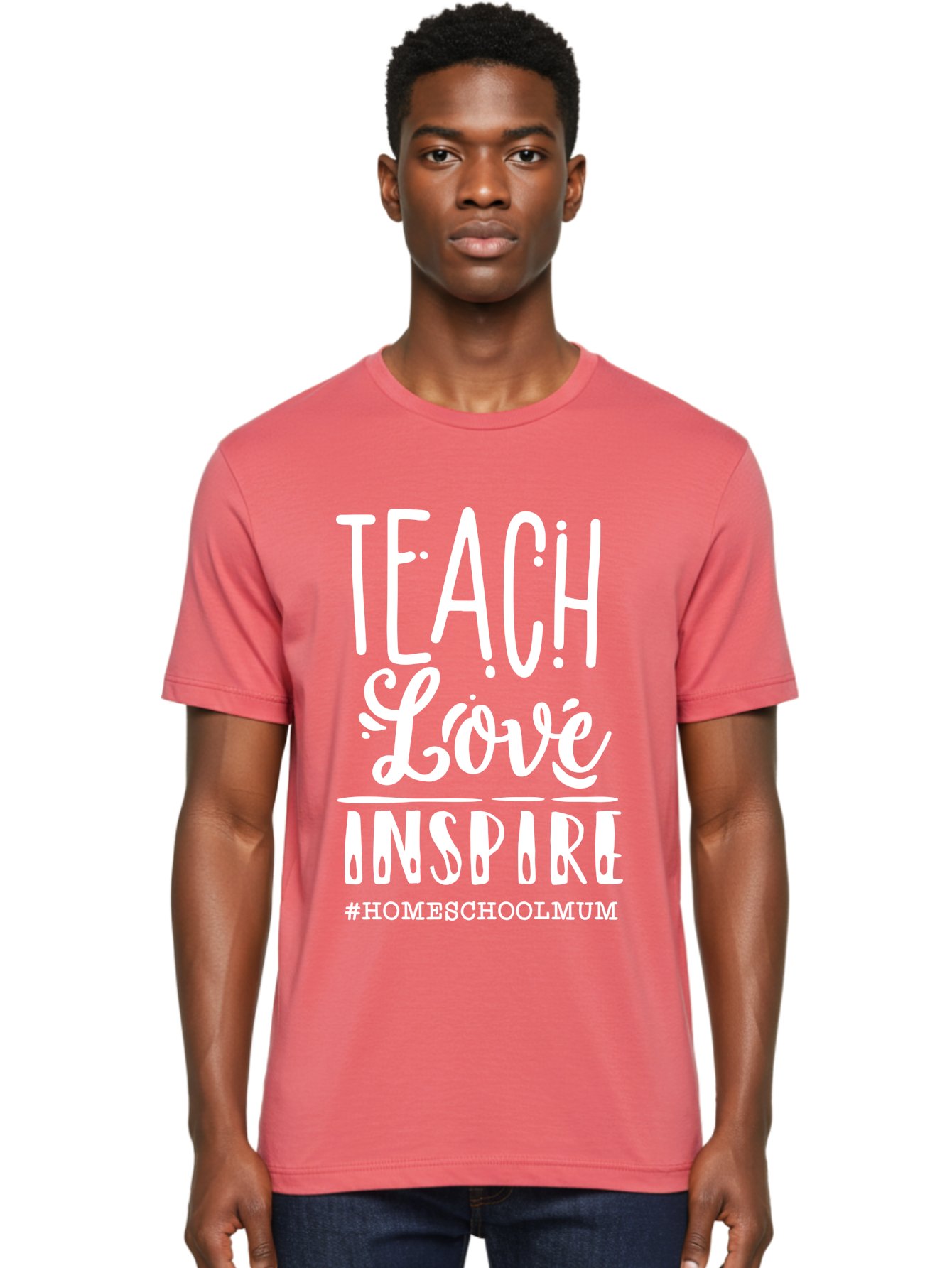 Teach-Love-Inspire Men'S Graphic Tee, 100% Cotton, Comfortable Casual Summer Wear, Machine Washable, Inspirational Quote, Teaching With Love, Homeschooling Mom, Educational Motivation, Teaching Inspiration, Loving Teacher, Homeschool Mum, Aab445 14