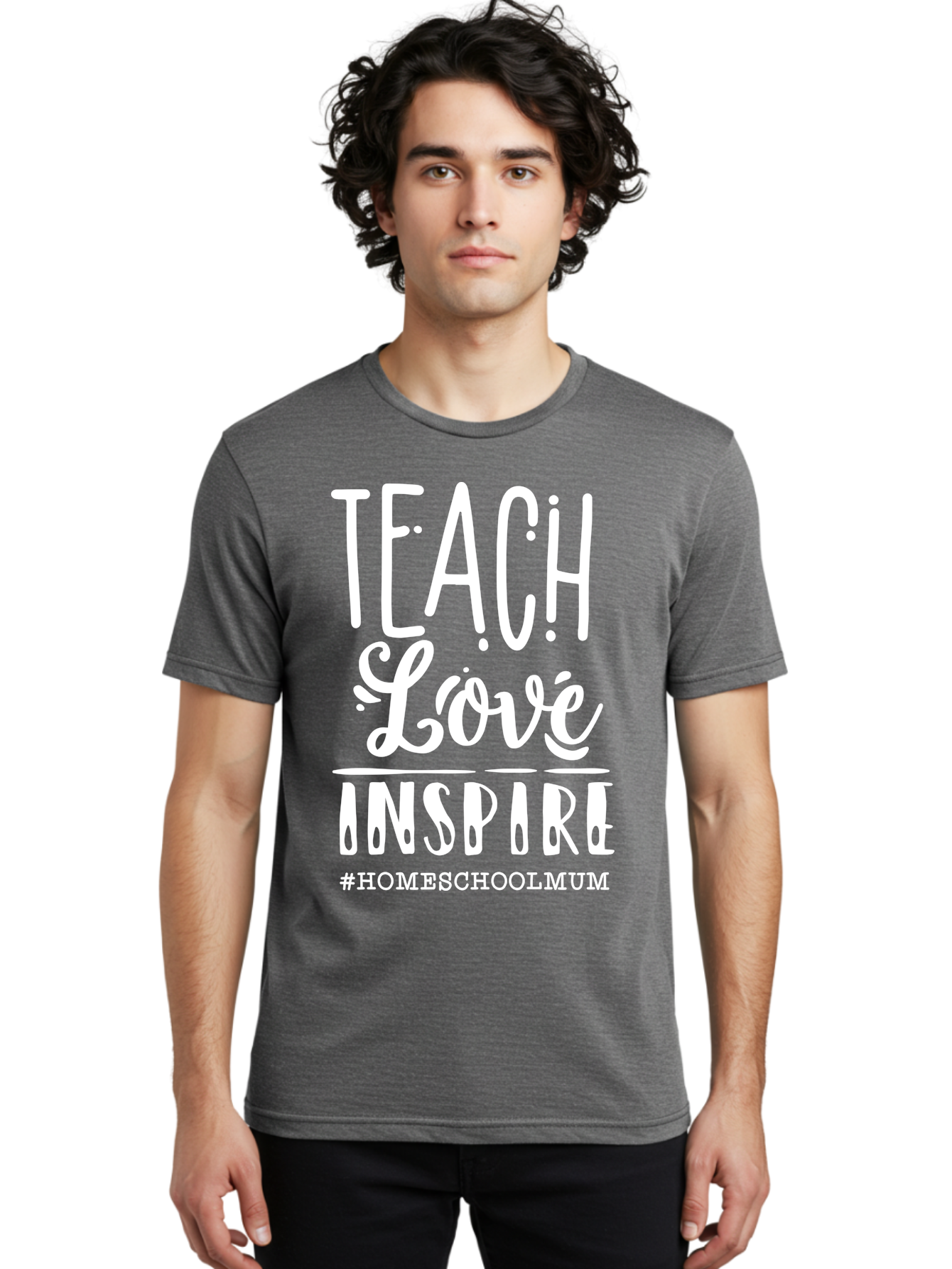 Teach-Love-Inspire Men'S Graphic Tee, 100% Cotton, Comfortable Casual Summer Wear, Machine Washable, Inspirational Quote, Teaching With Love, Homeschooling Mom, Educational Motivation, Teaching Inspiration, Loving Teacher, Homeschool Mum, Aab445 8