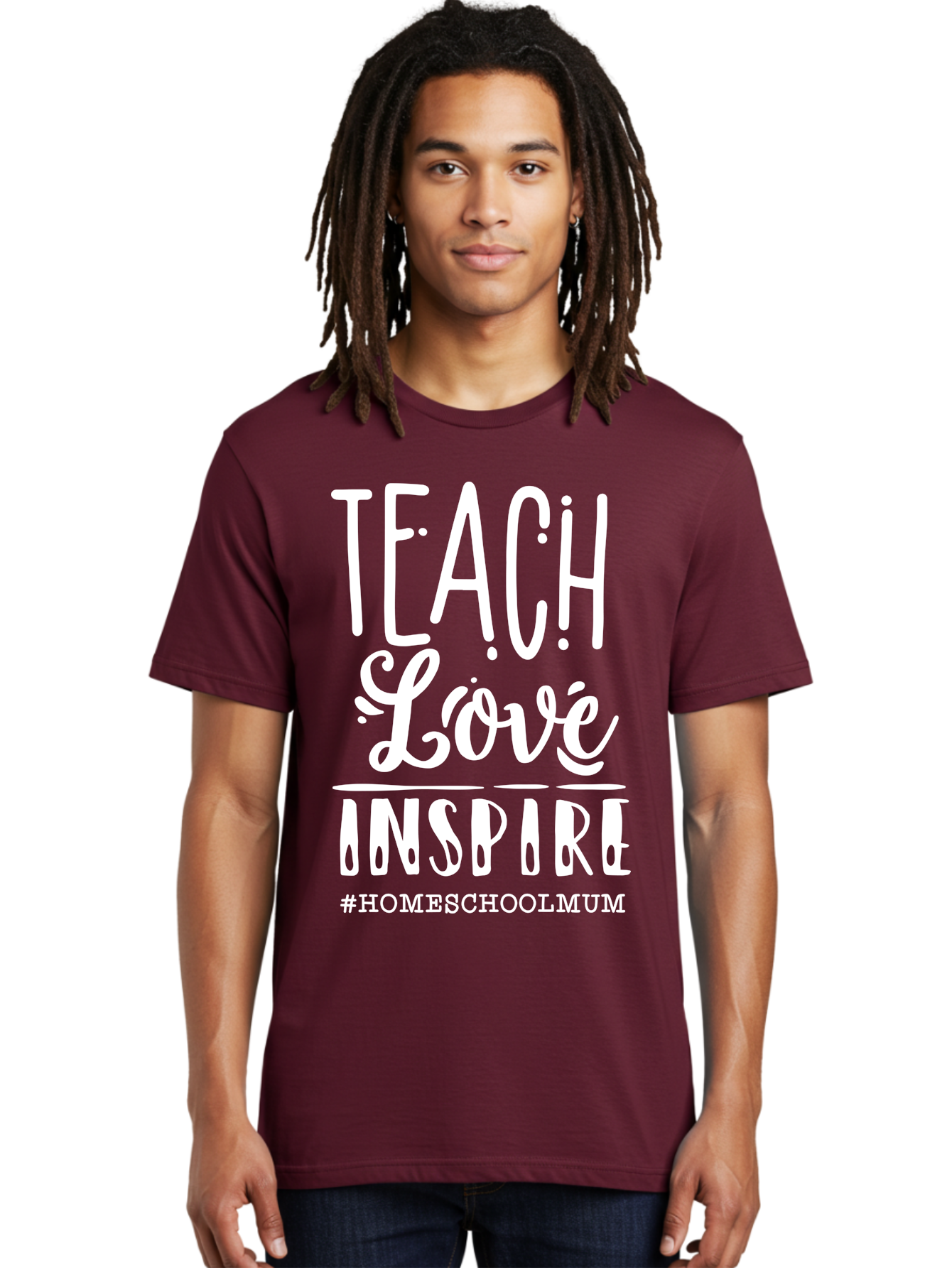 Teach-Love-Inspire Men'S Graphic Tee, 100% Cotton, Comfortable Casual Summer Wear, Machine Washable, Inspirational Quote, Teaching With Love, Homeschooling Mom, Educational Motivation, Teaching Inspiration, Loving Teacher, Homeschool Mum, Aab445 4