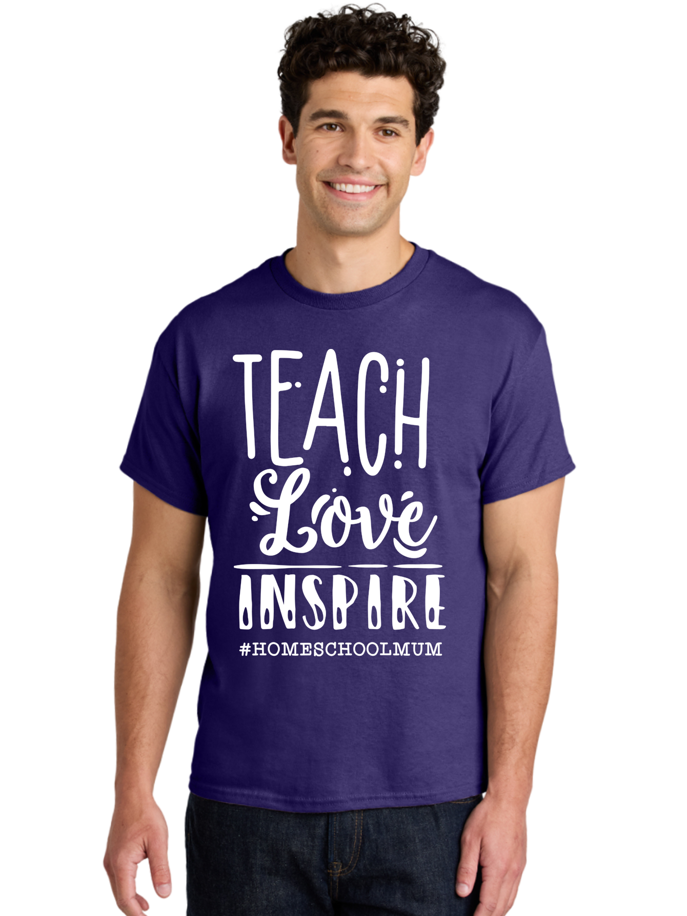 Teach-Love-Inspire Men'S Graphic Tee, 100% Cotton, Comfortable Casual Summer Wear, Machine Washable, Inspirational Quote, Teaching With Love, Homeschooling Mom, Educational Motivation, Teaching Inspiration, Loving Teacher, Homeschool Mum, Aab445 16