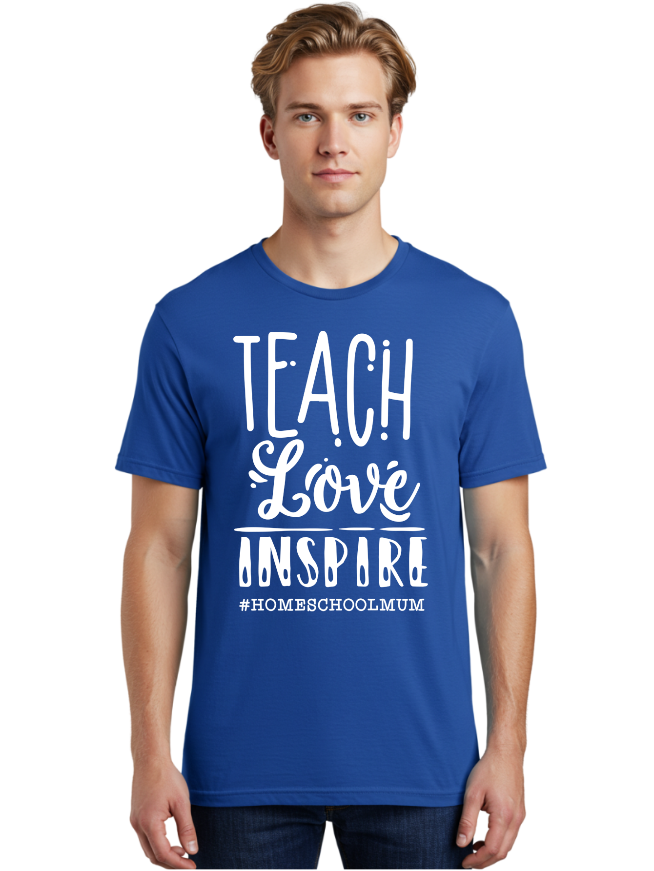 Teach-Love-Inspire Men'S Graphic Tee, 100% Cotton, Comfortable Casual Summer Wear, Machine Washable, Inspirational Quote, Teaching With Love, Homeschooling Mom, Educational Motivation, Teaching Inspiration, Loving Teacher, Homeschool Mum, Aab445 12