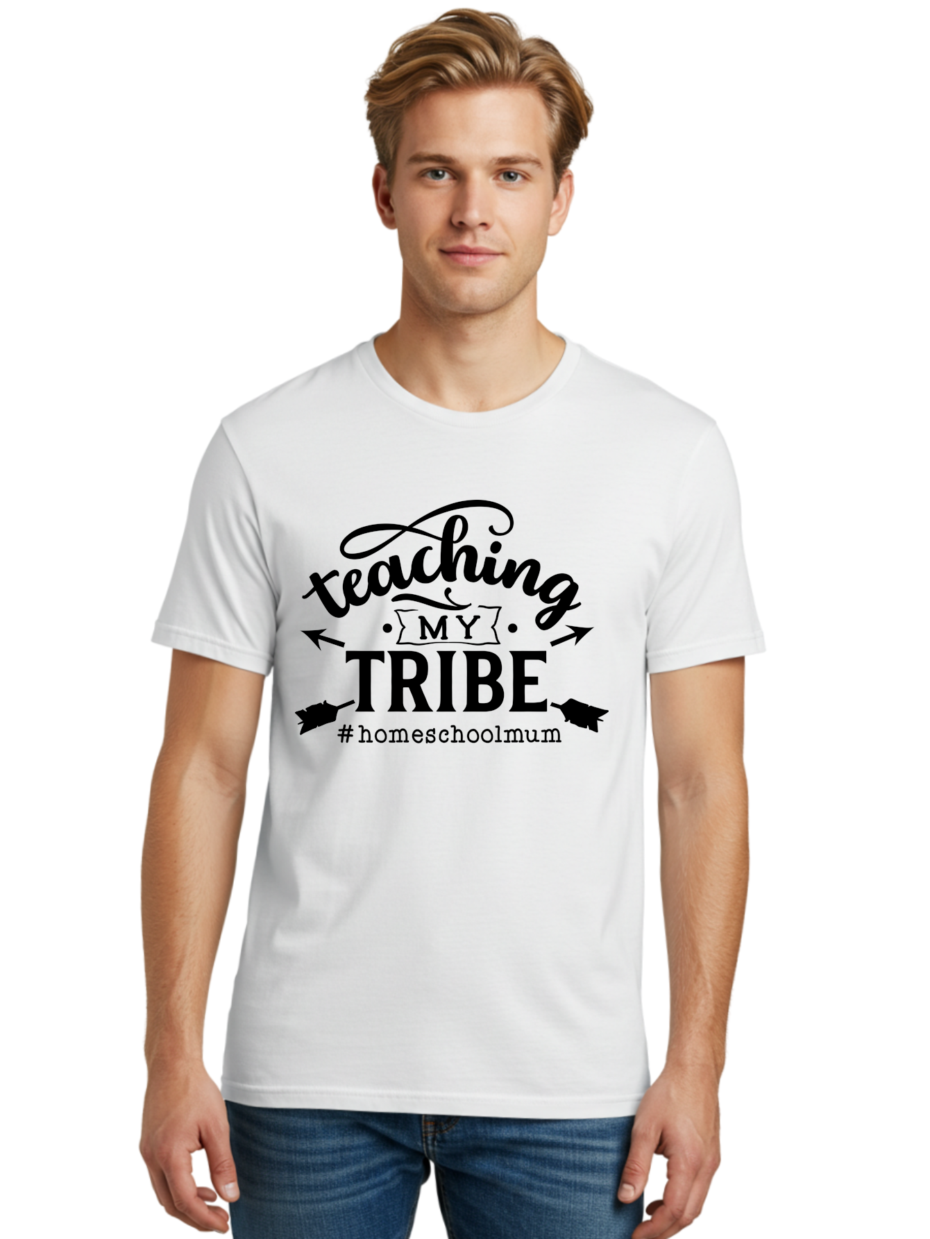 Teaching-My-Tribe-1 Men'S Graphic Tee, 100% Cotton, Comfortable Casual Summer Wear, Machine Washable, Homeschooling Mom, Teaching With Love, Homeschooling Community, Proud Parent, Education At Home, Teaching Tribe Aab446 22