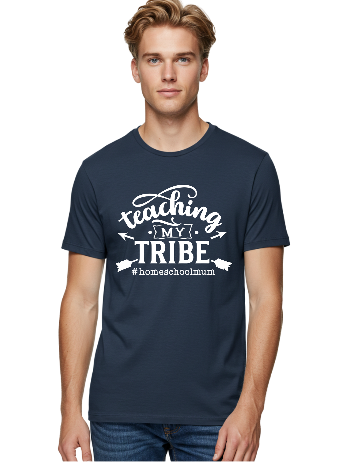 Teaching-My-Tribe Men'S Graphic Tee, 100% Cotton, Comfortable Casual Summer Wear, Machine Washable, Homeschool Mom, Teaching My Tribe, Homeschooling, Parenting, Education, Learning At Home, Family Bonding, #Homeschoolmum Aab449 10