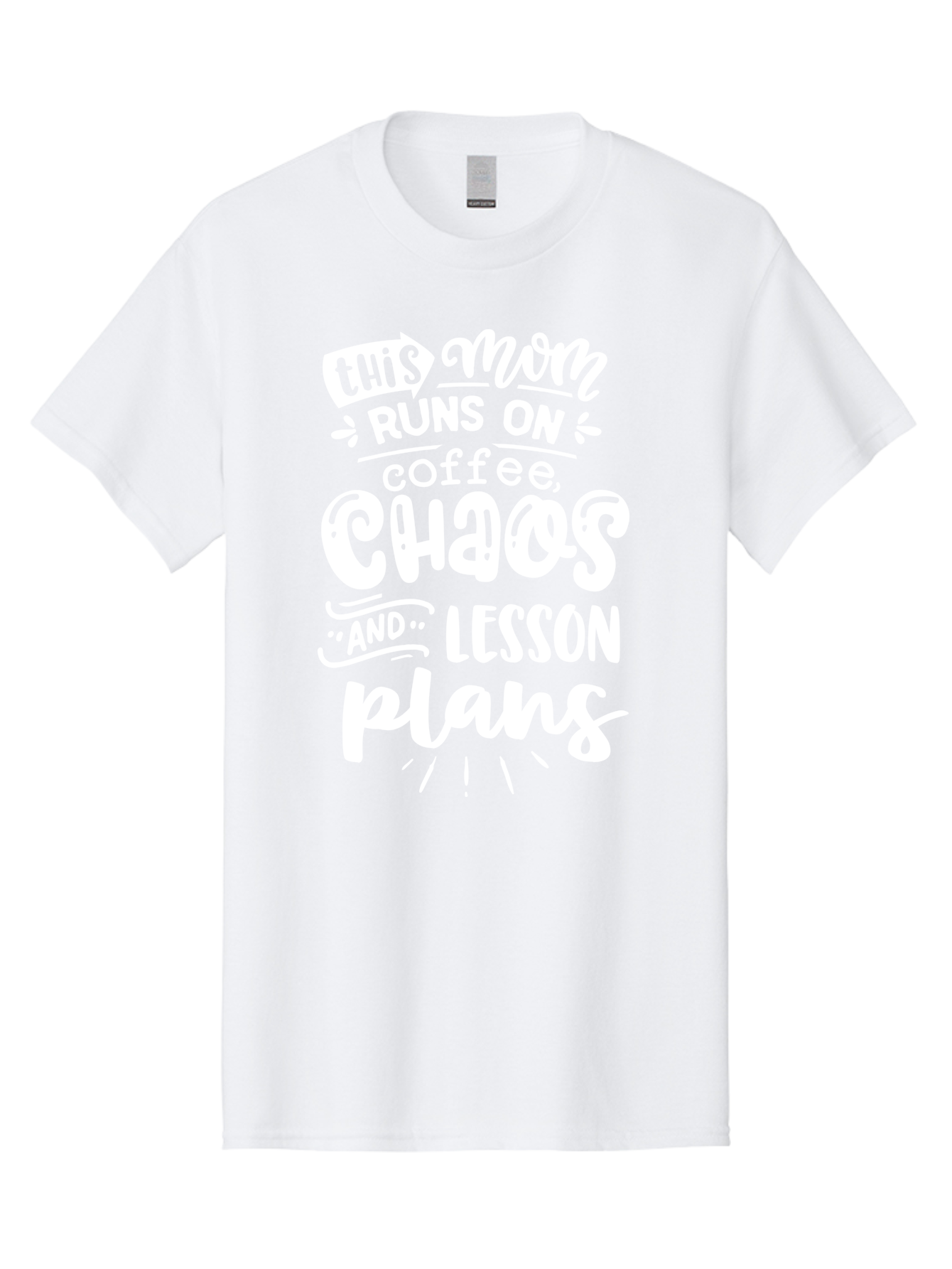 This-Mom-Runs-On-Coffee-Chaos-And-Lesson-Plans Men'S Graphic Tee, 100% Cotton, Comfortable Casual Summer Wear, Machine Washable, Funny Mom Quote, Mom Life, Coffee Humor, Teacher Mom, Chaotic Parenting, Lesson Plans, Mom Humor, Humorous Quote, Aab450 27